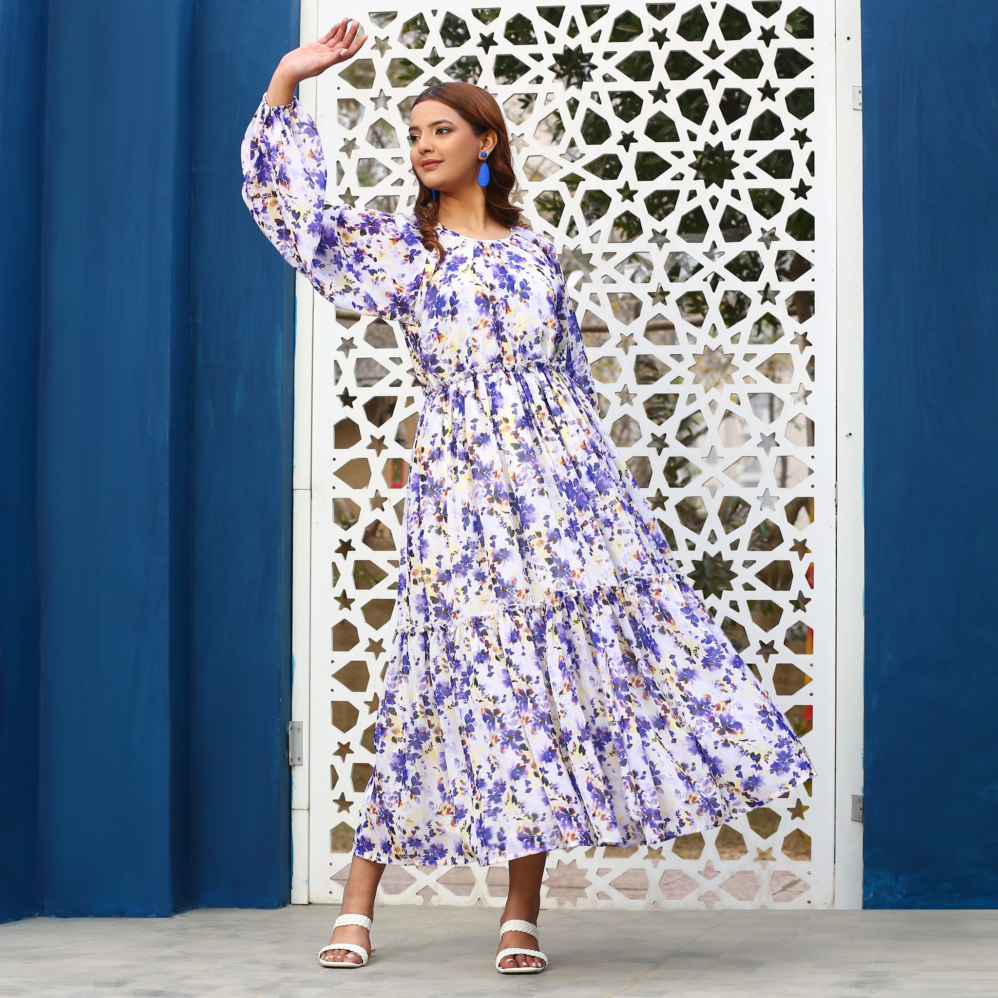 Masha Multicolor Floral Maxi Dress