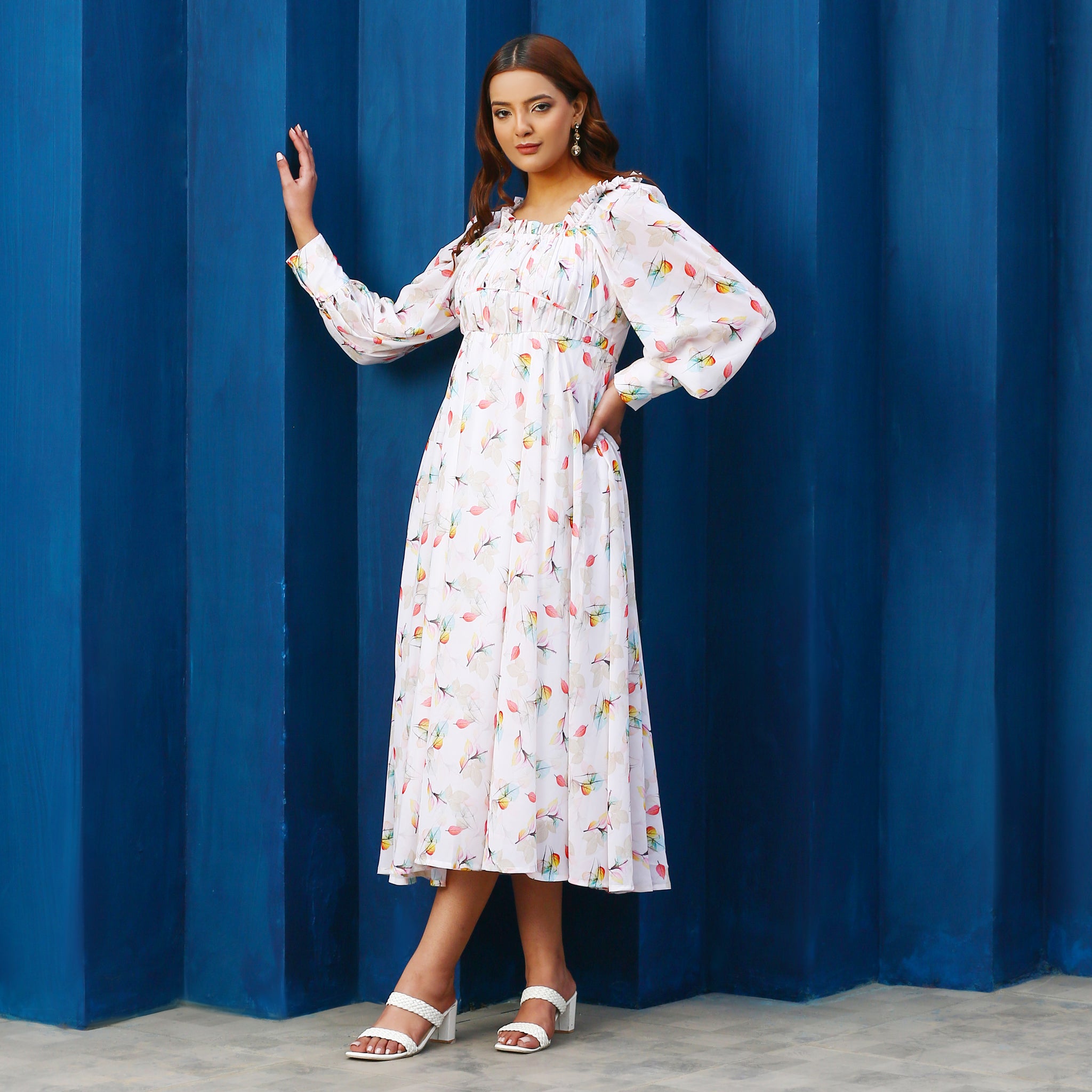 Kamila White Floral Maxi Dress