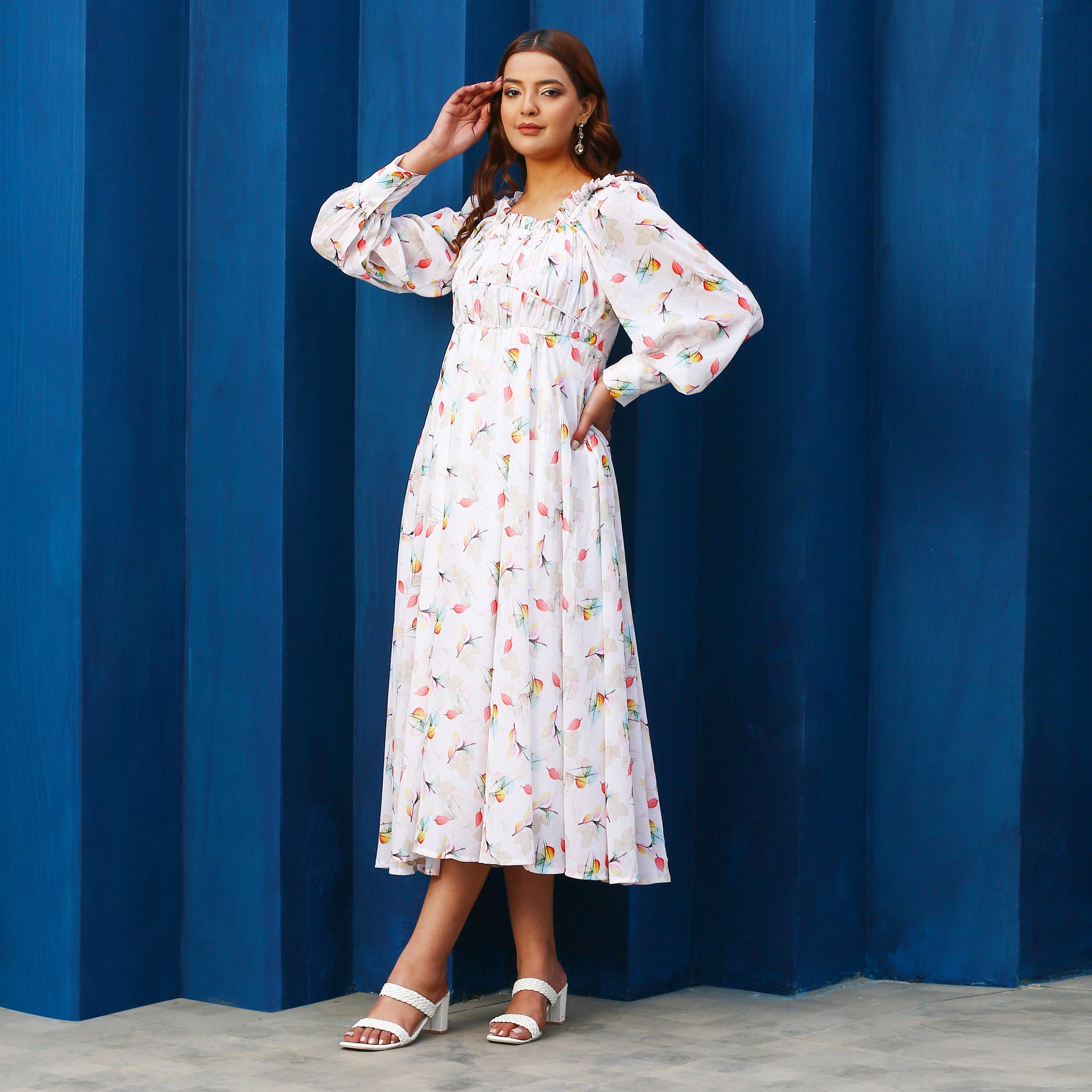 Kamila White Floral Maxi Dress