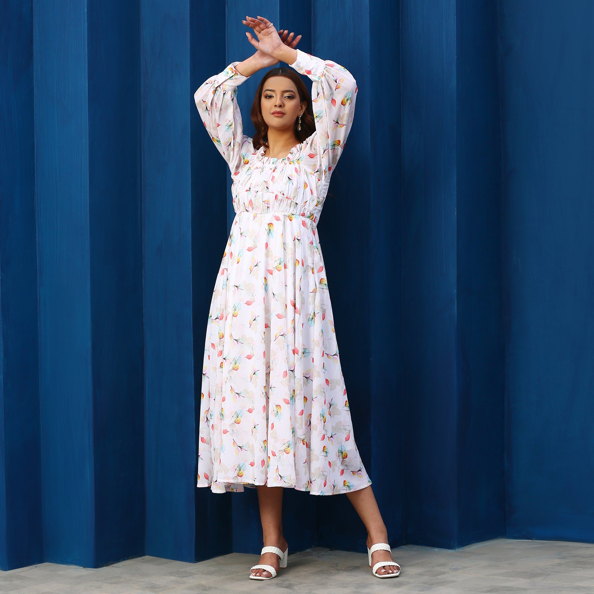 Kamila White Floral Maxi Dress