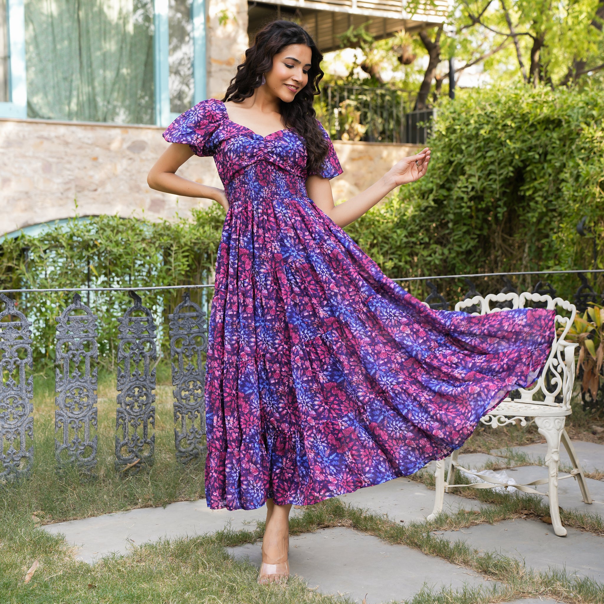 Jones Multicolor Flared Maxi Dress