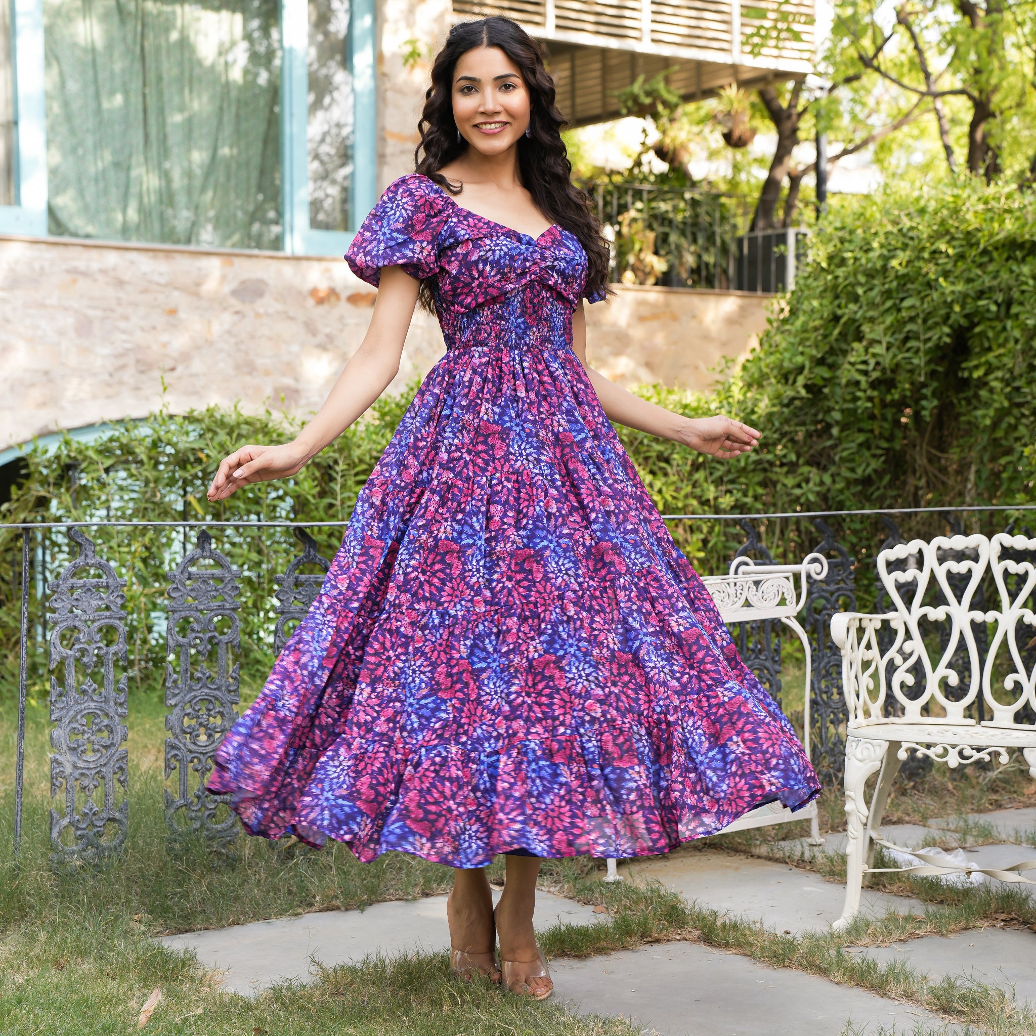 Jones Multicolor Flared Maxi Dress