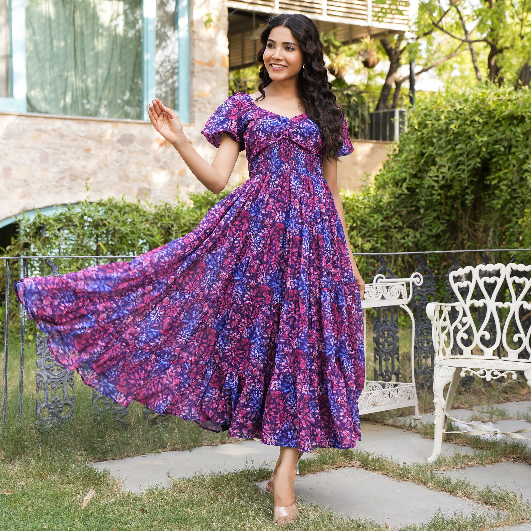 Jones Multicolor Flared Maxi Dress