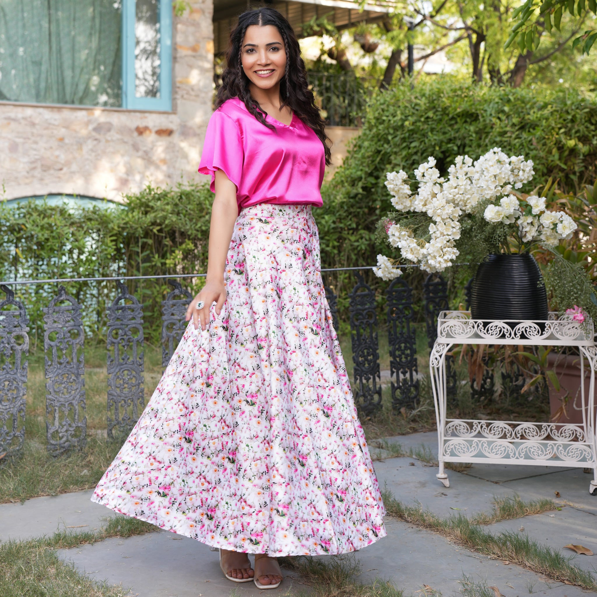 Rivera Satin Multicolor Co-Ord Set