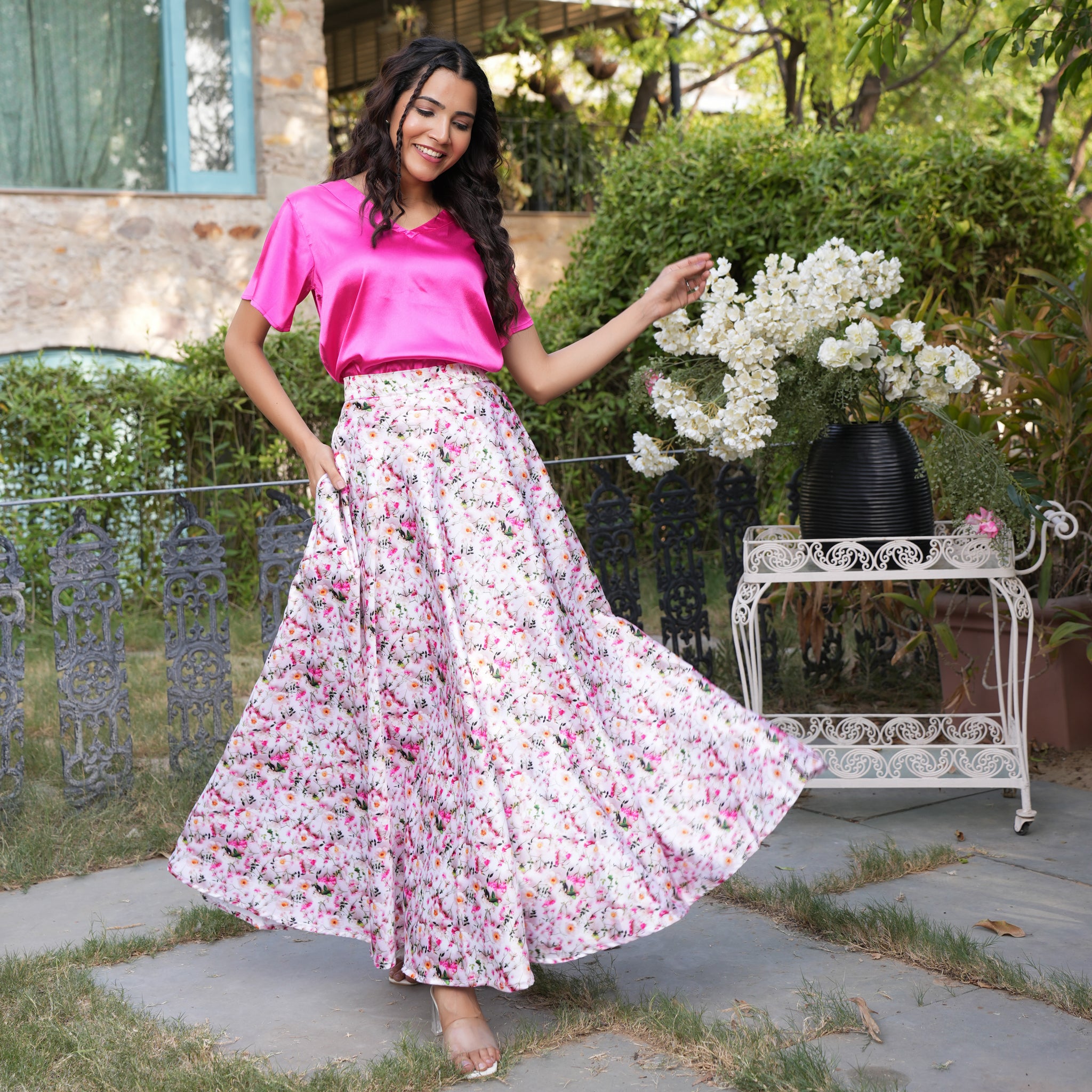 Rivera Satin Multicolor Co-Ord Set