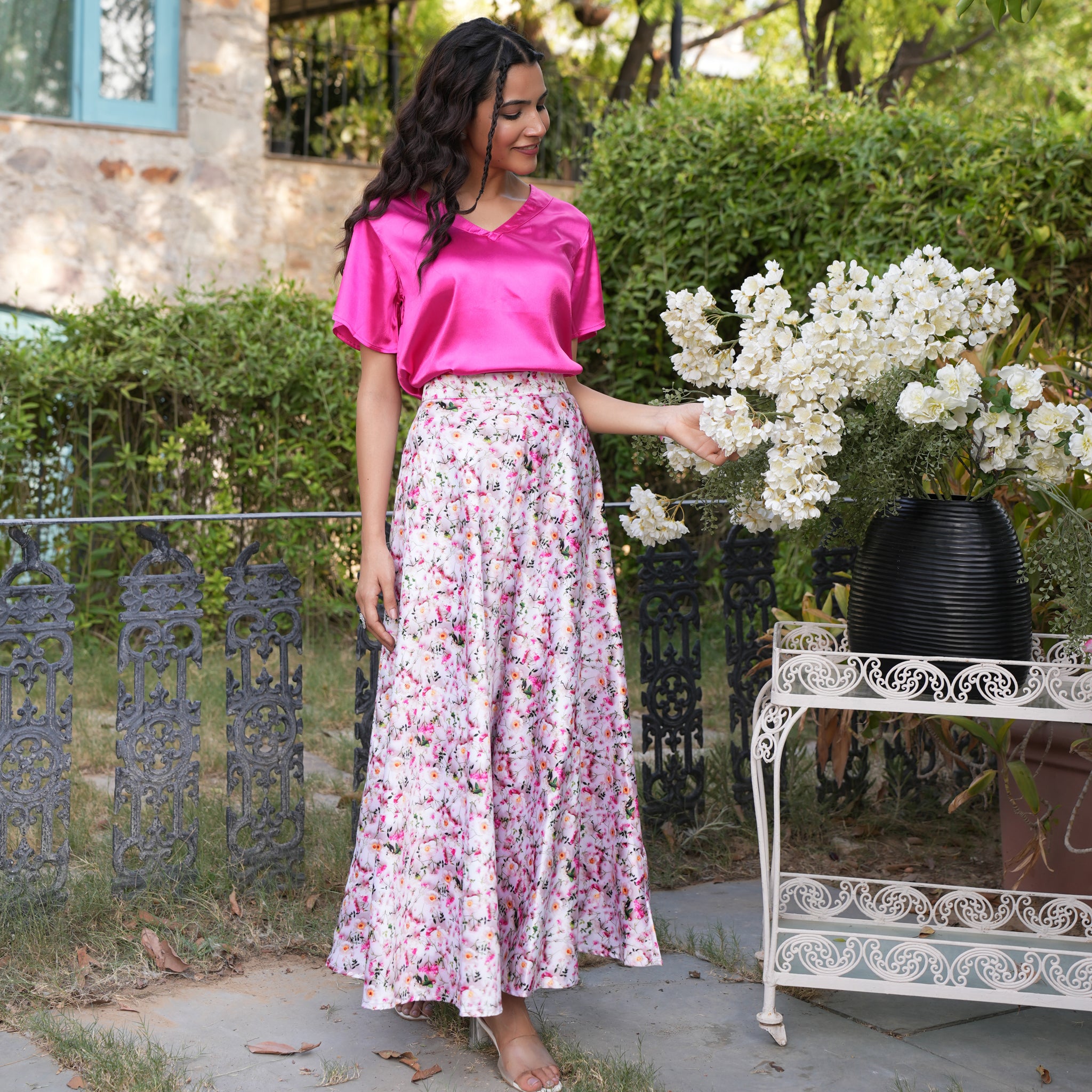 Rivera Satin Multicolor Co-Ord Set