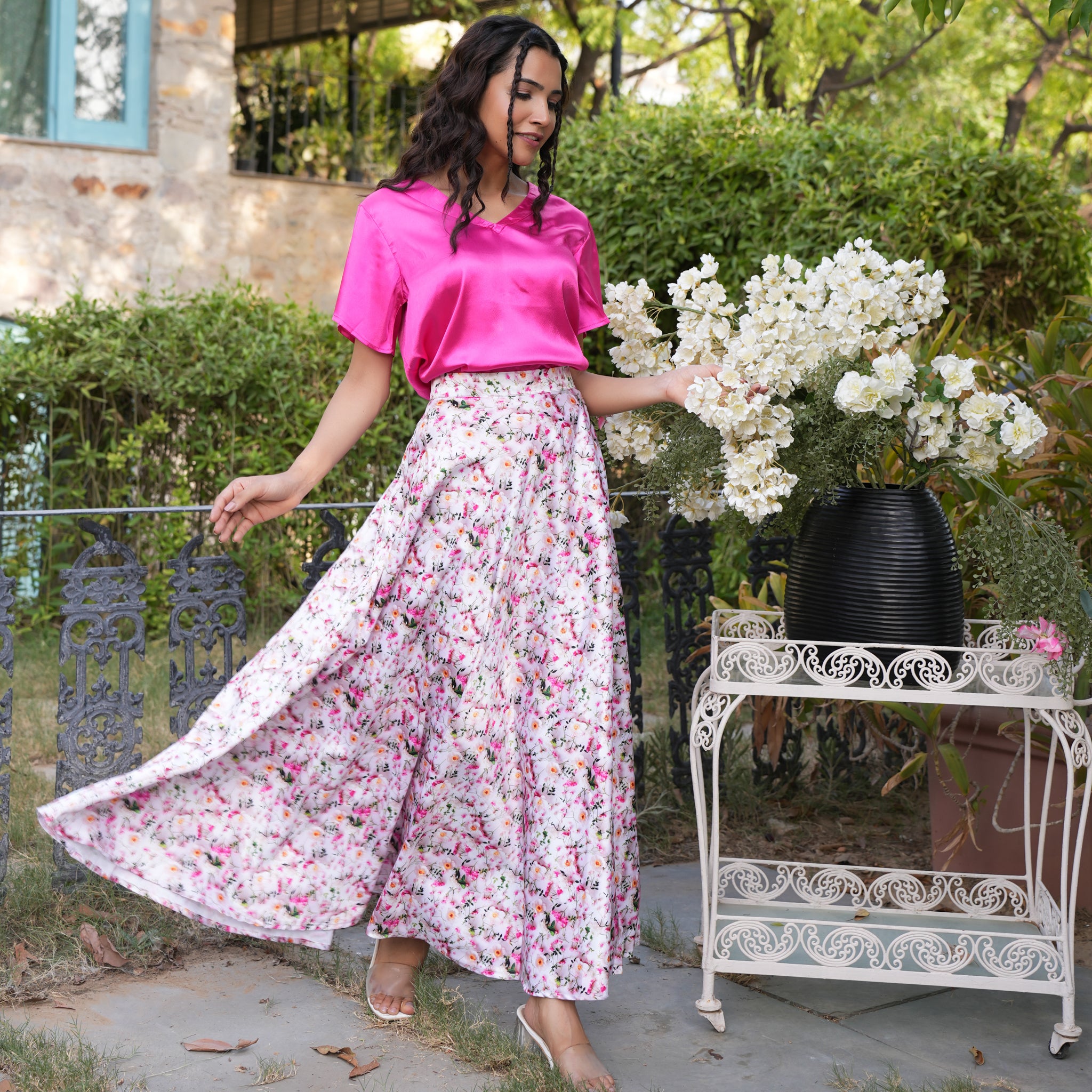 Rivera Satin Multicolor Co-Ord Set