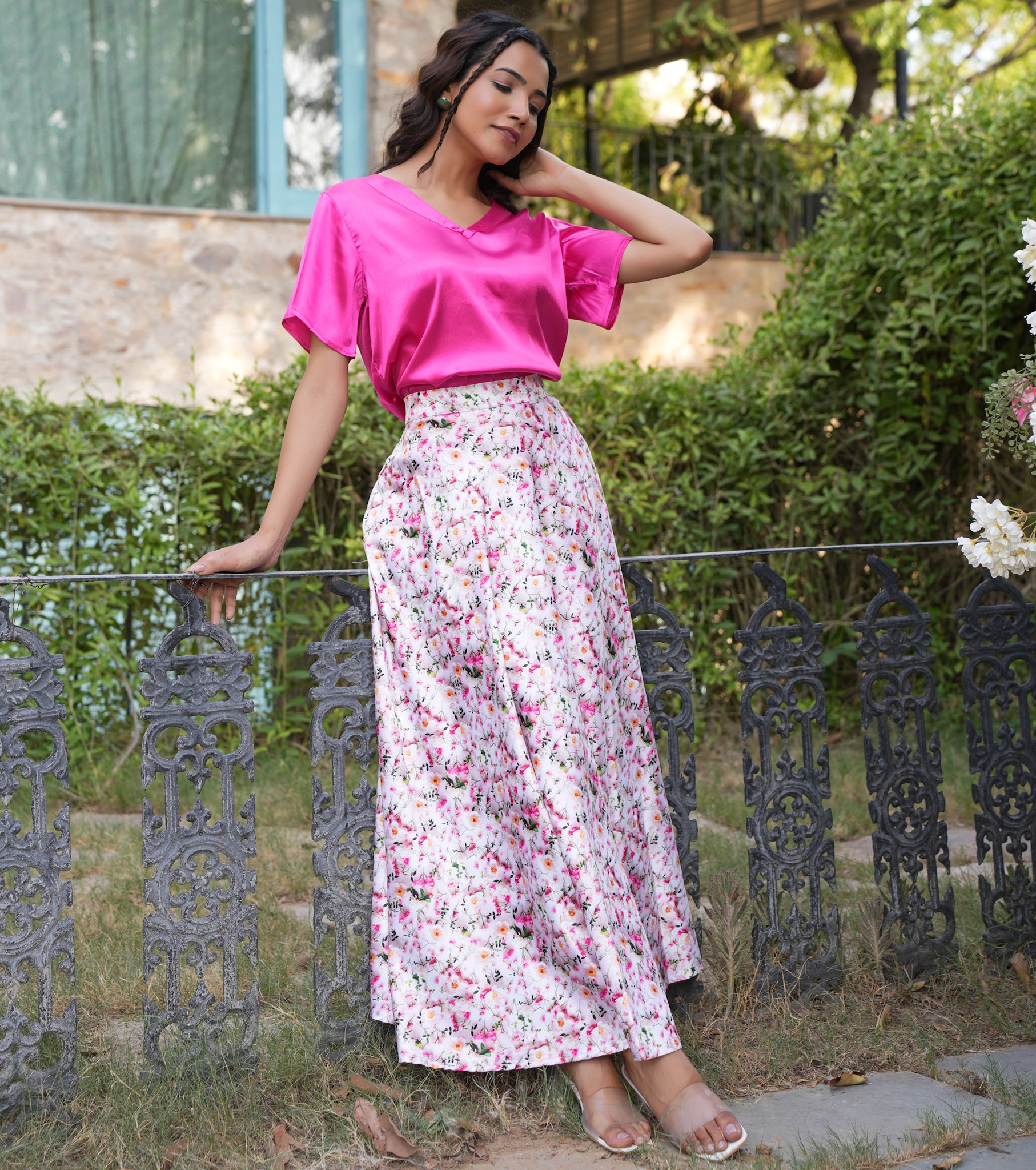 Rivera Satin Multicolor Co-Ord Set