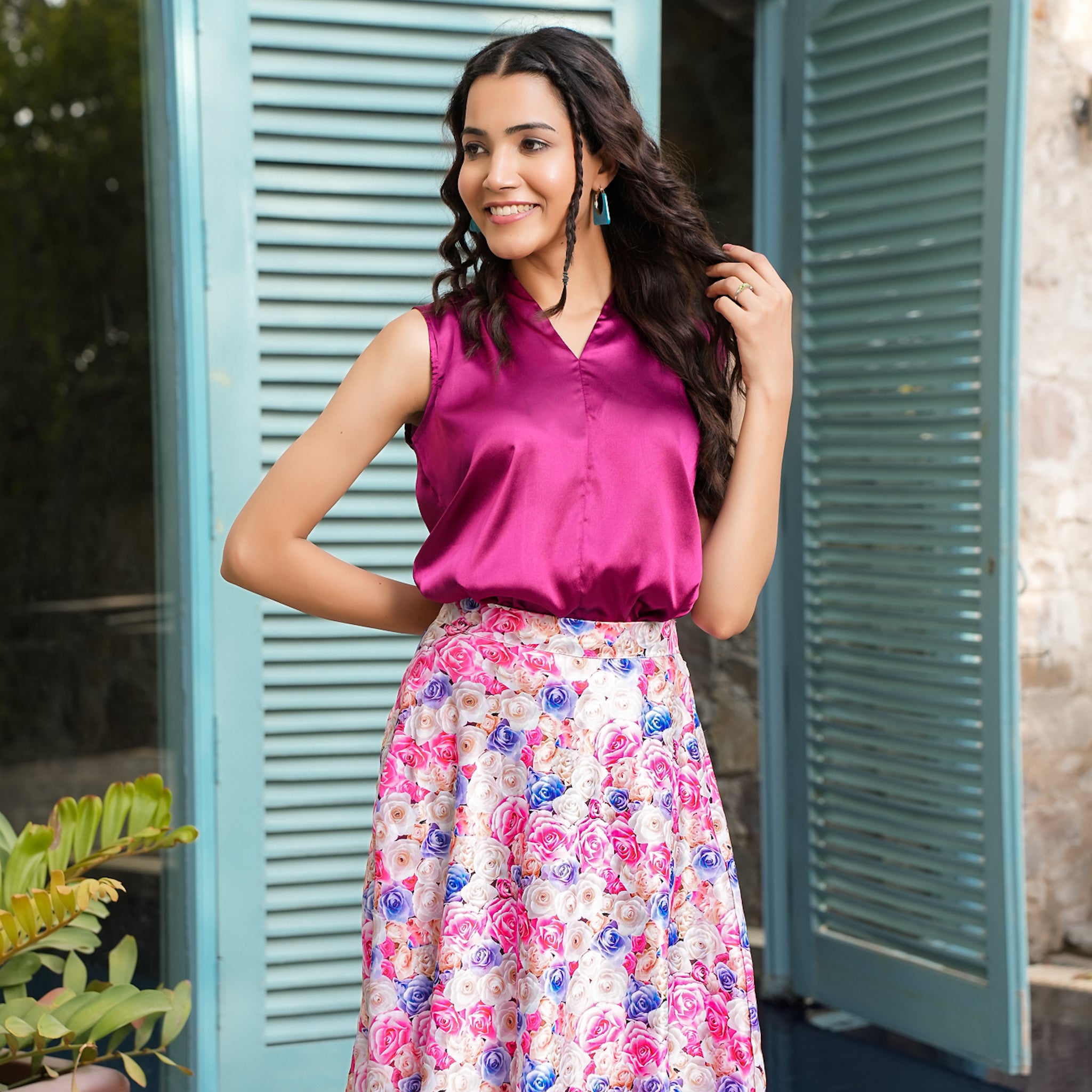 Irene Satin Multicolor Co-Ord Set