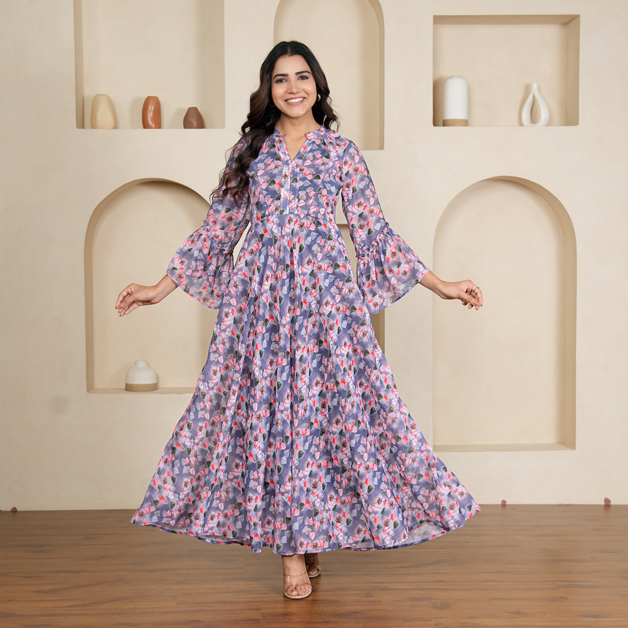 Cassie Leafy Nursing Maxi Dress