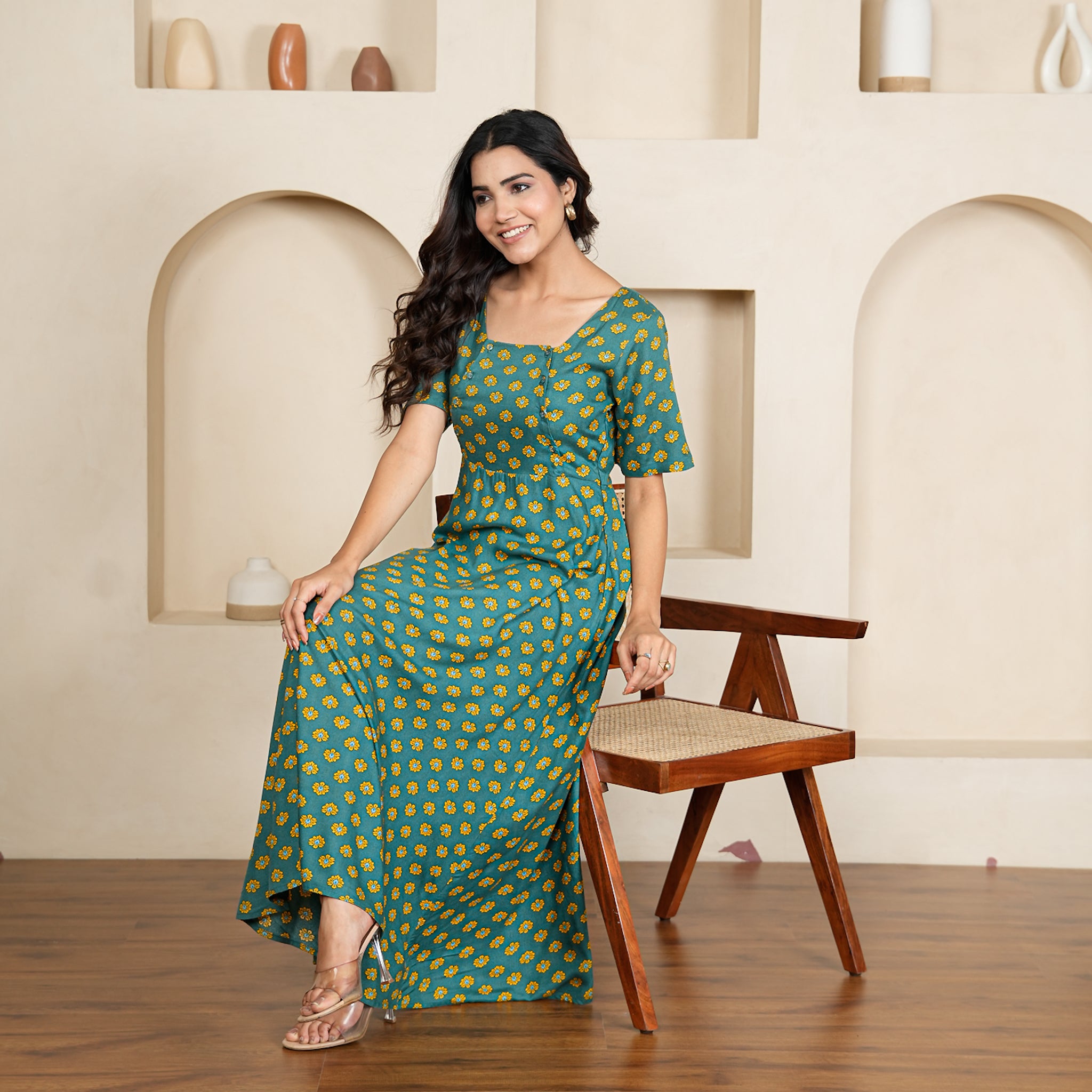 Bridget Cotton Nursing Maxi Dress