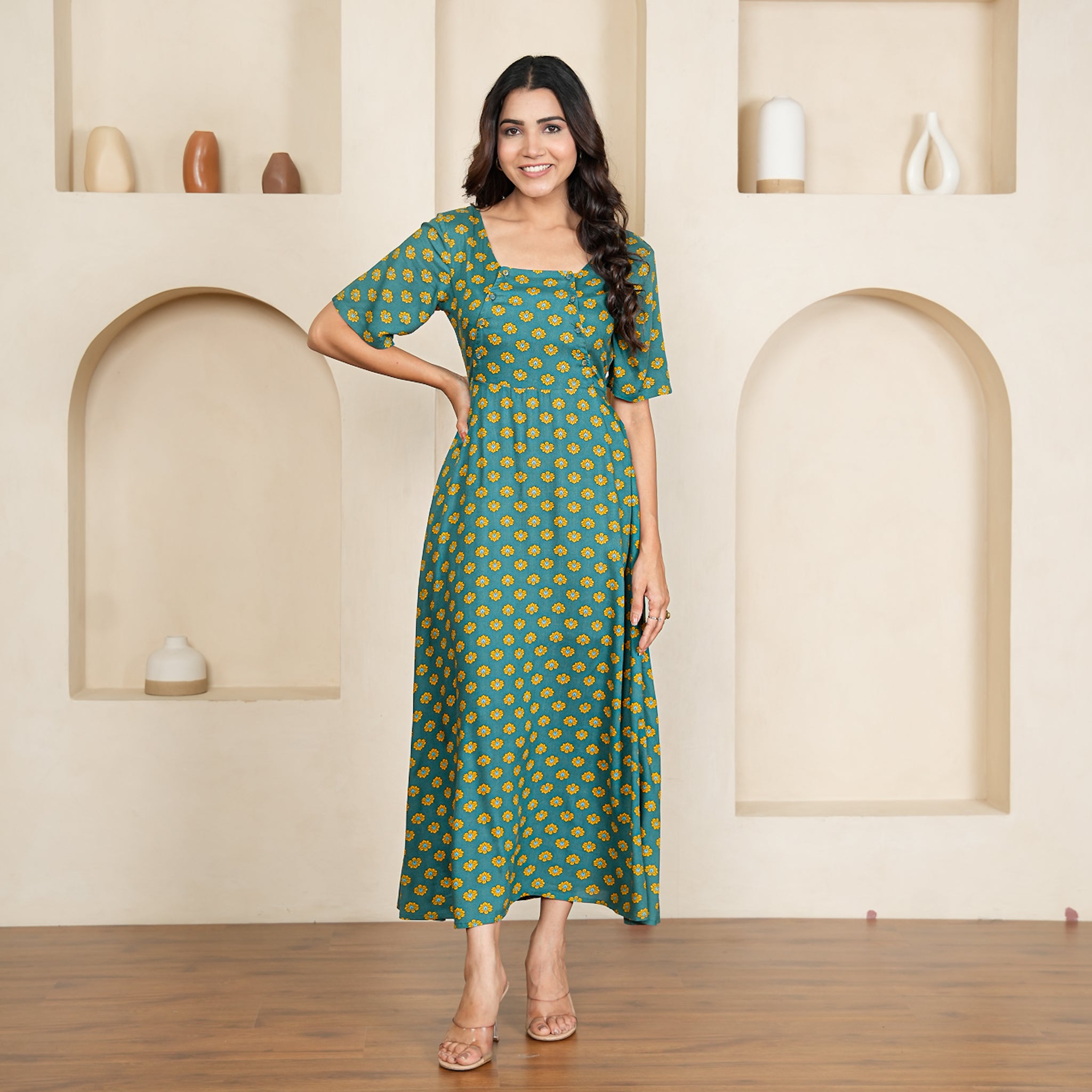 Bridget Cotton Nursing Maxi Dress