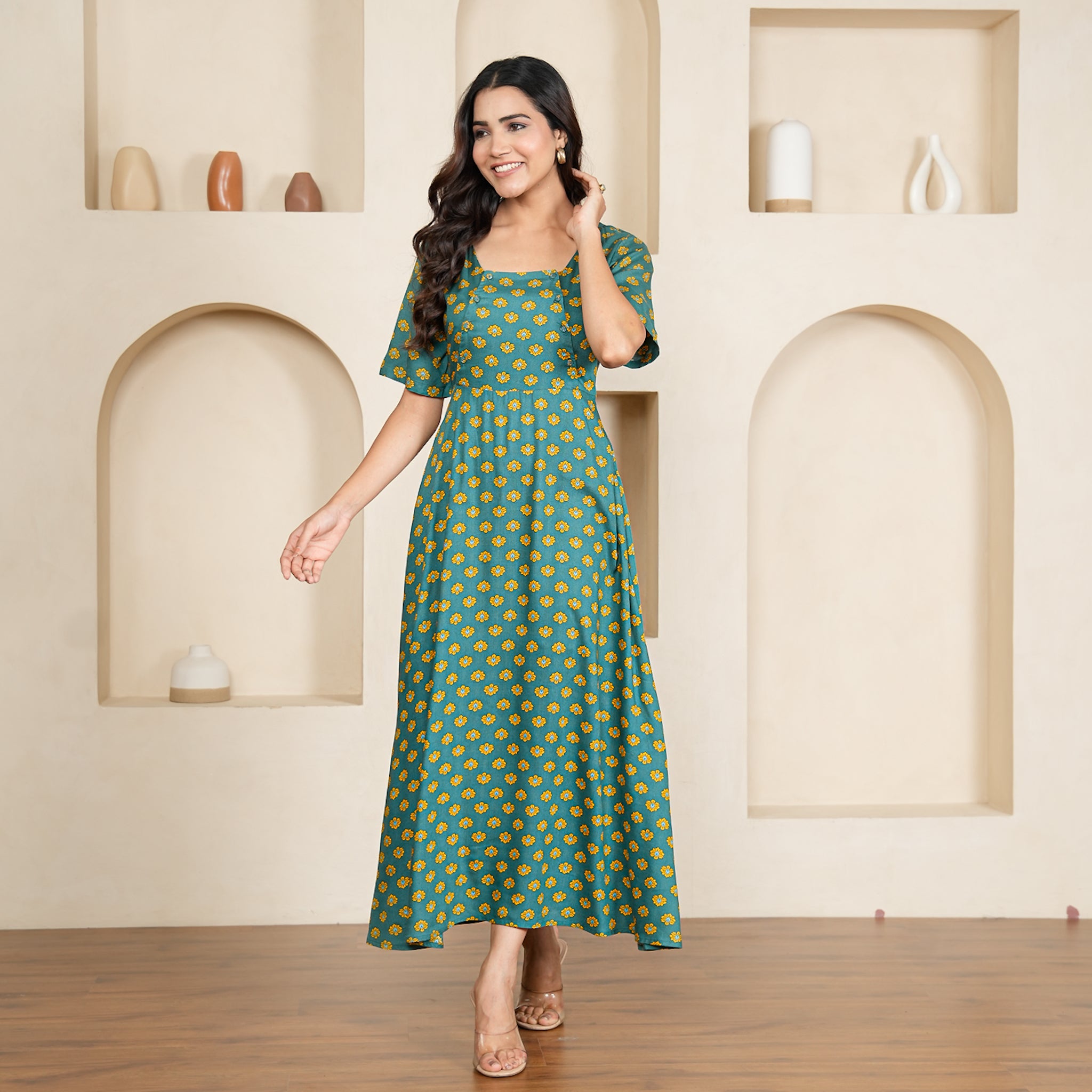 Bridget Cotton Nursing Maxi Dress