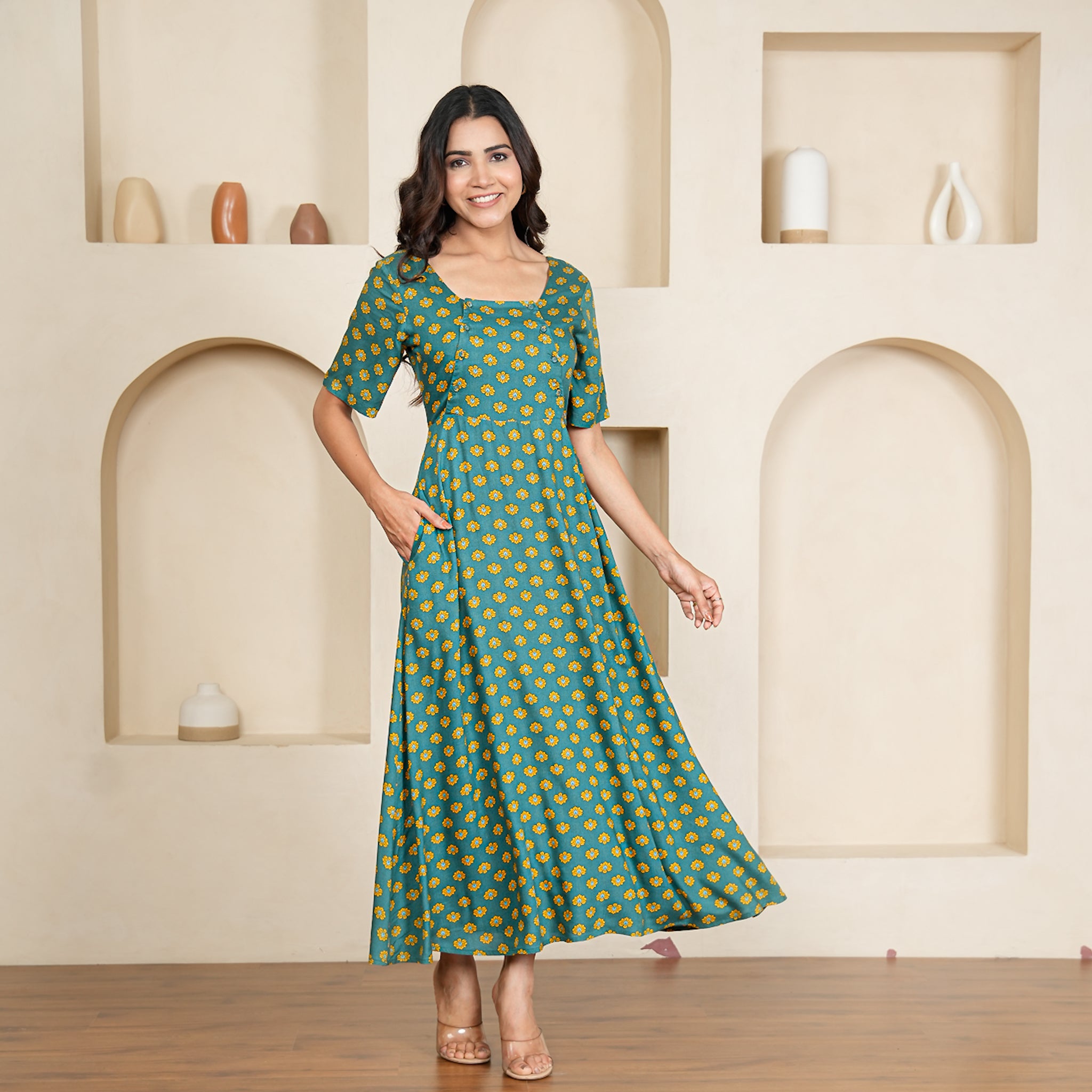 Bridget Cotton Nursing Maxi Dress