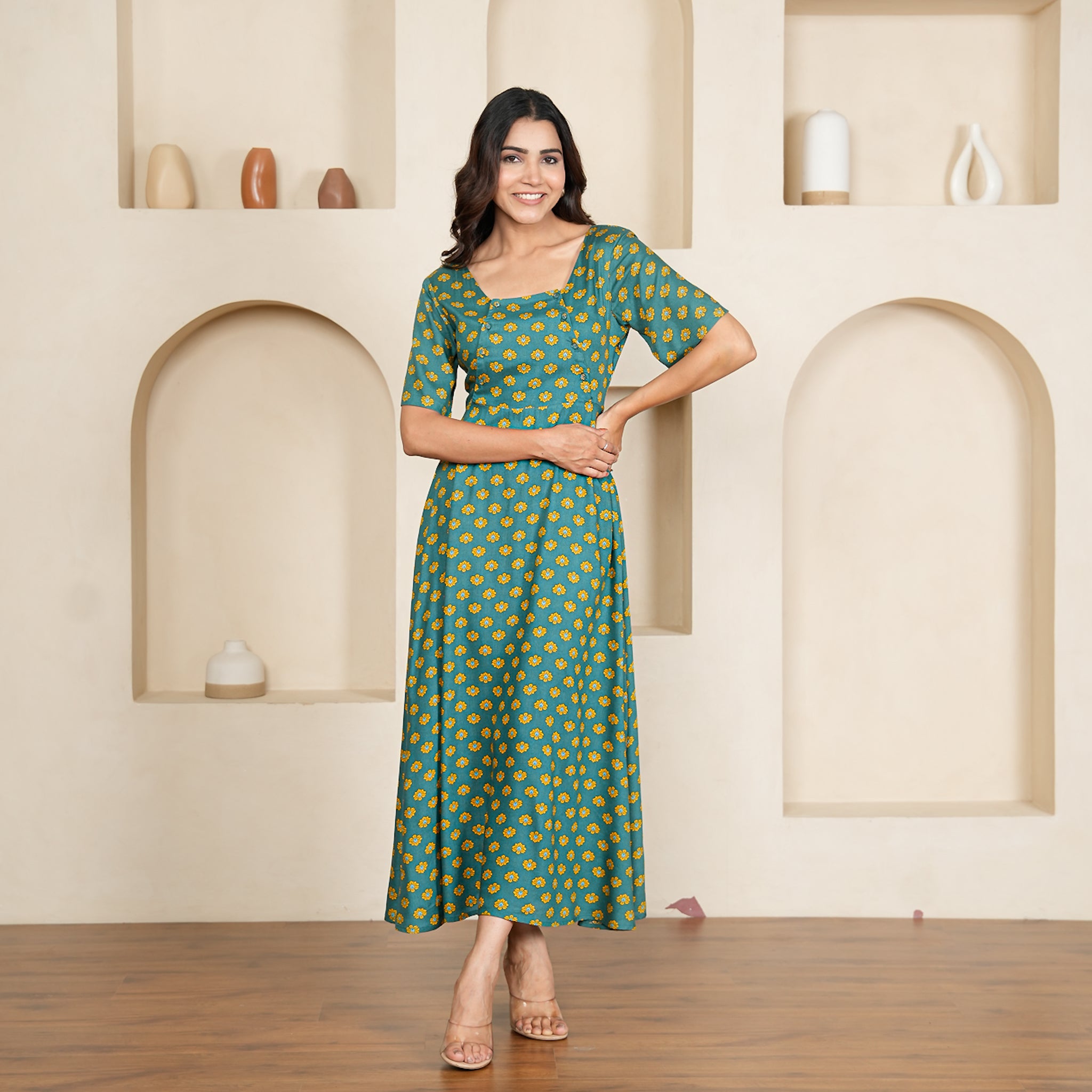 Bridget Cotton Nursing Maxi Dress