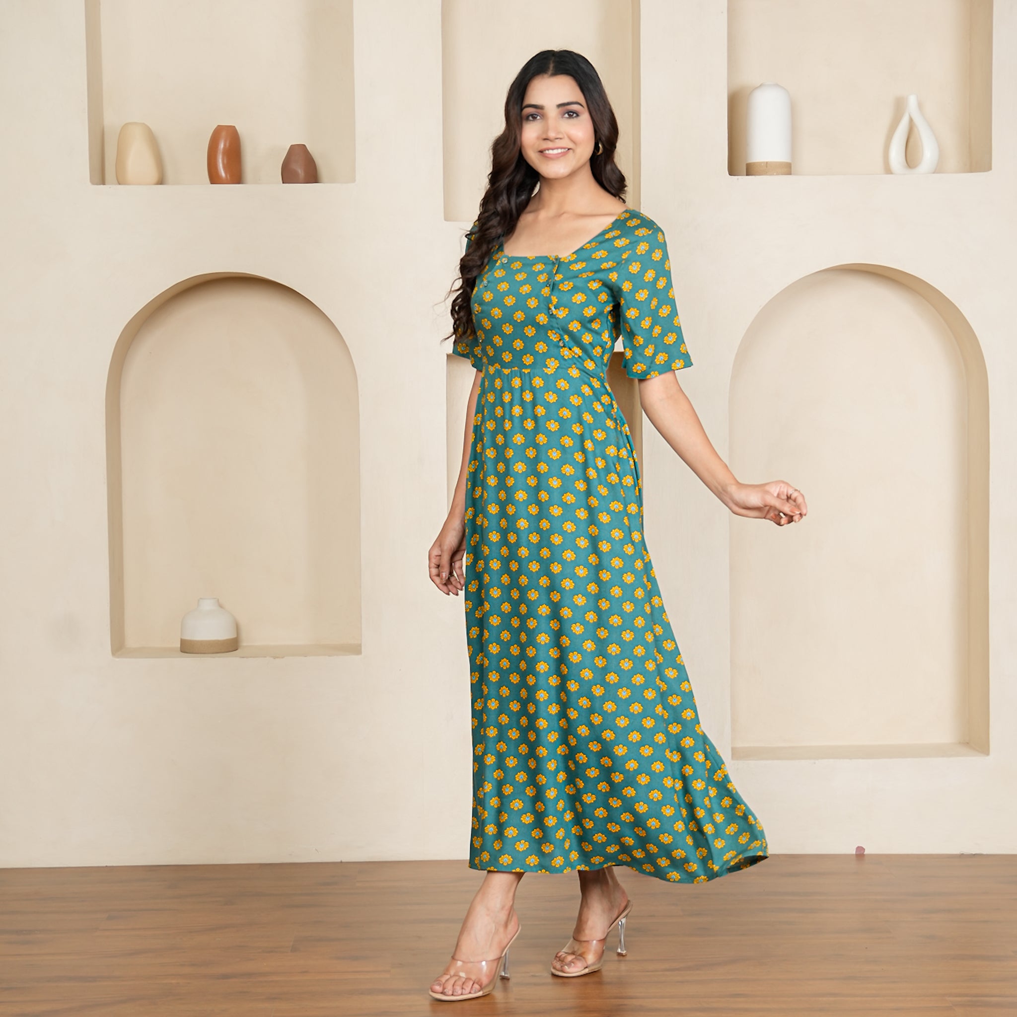 Bridget Cotton Nursing Maxi Dress