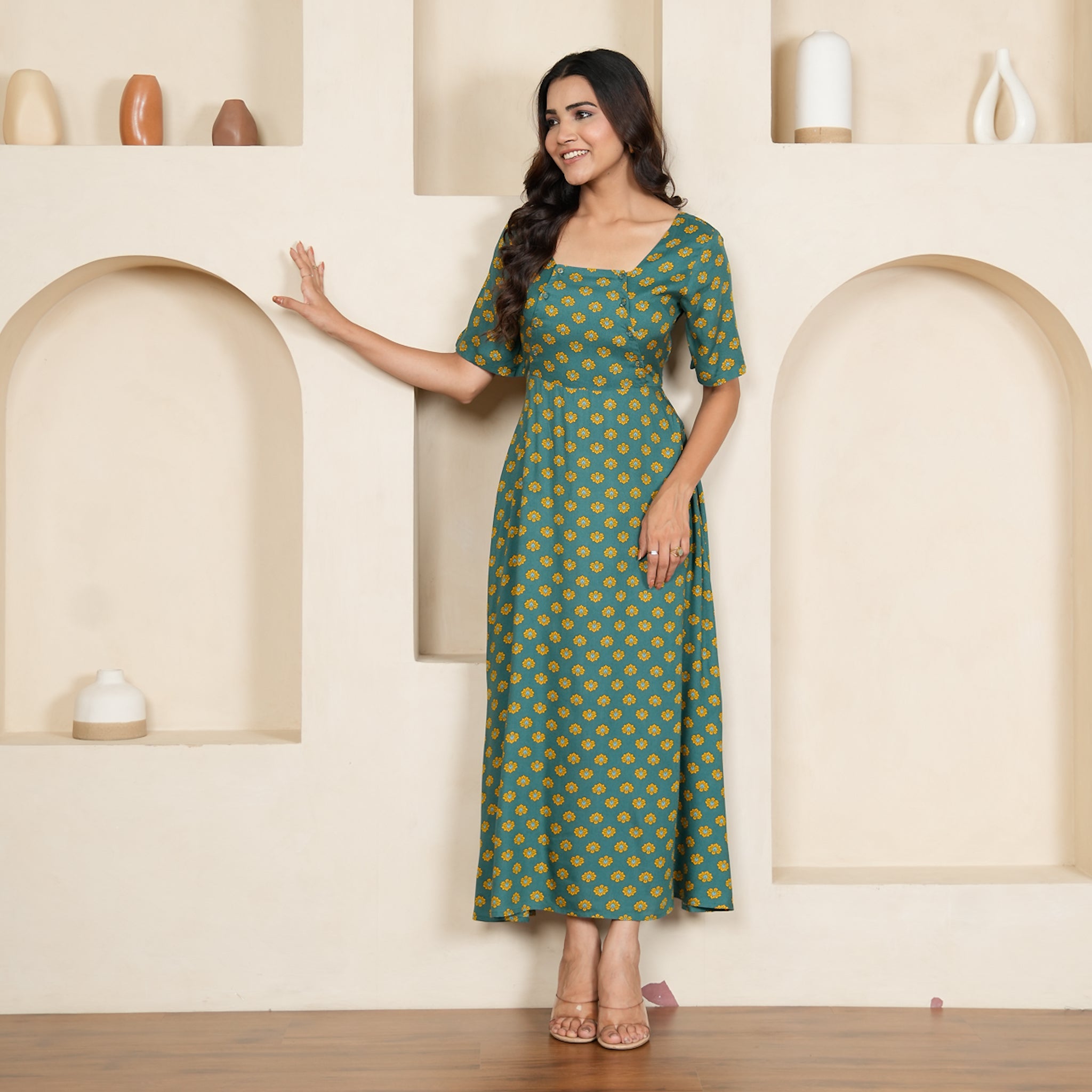 Bridget Cotton Nursing Maxi Dress