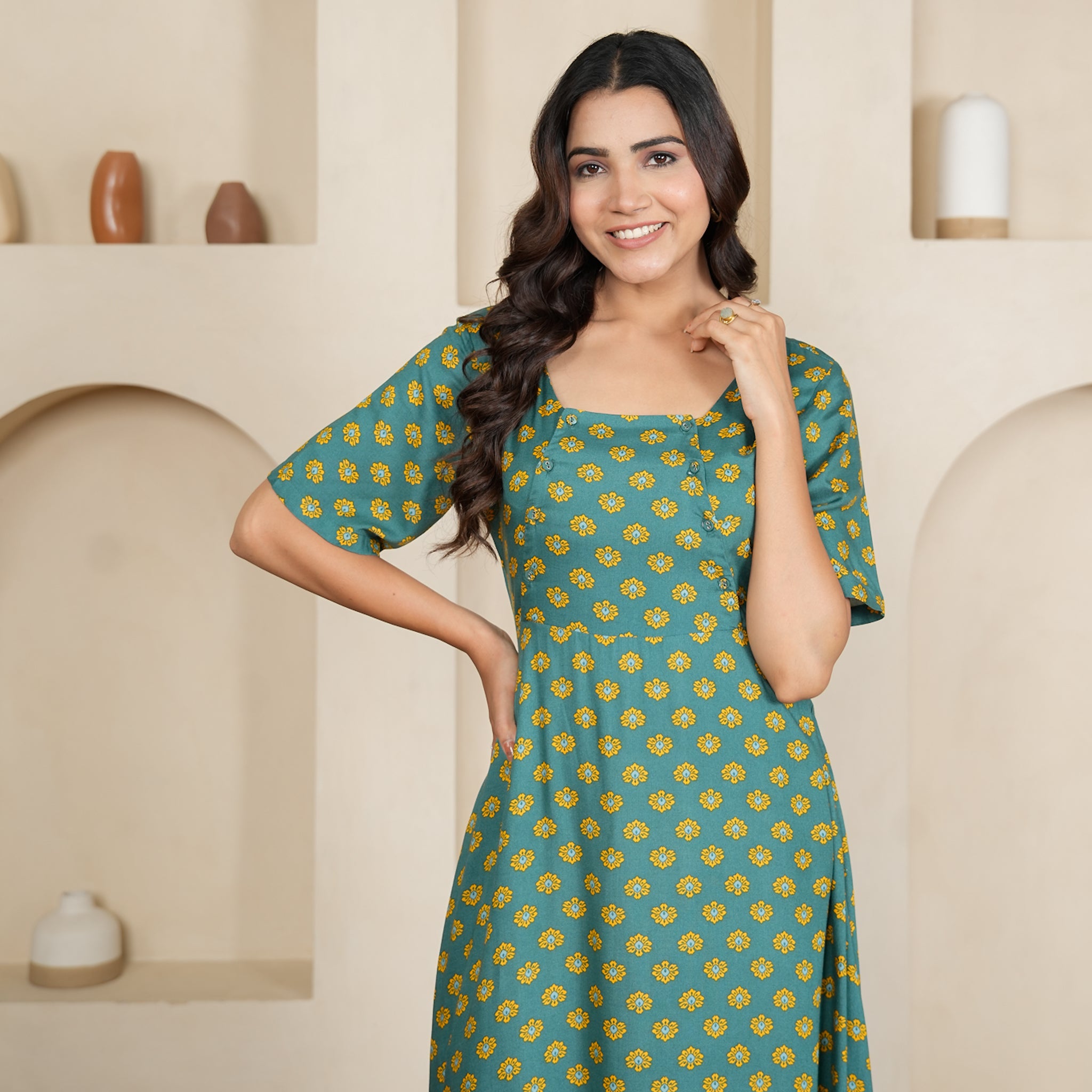 Bridget Cotton Nursing Maxi Dress