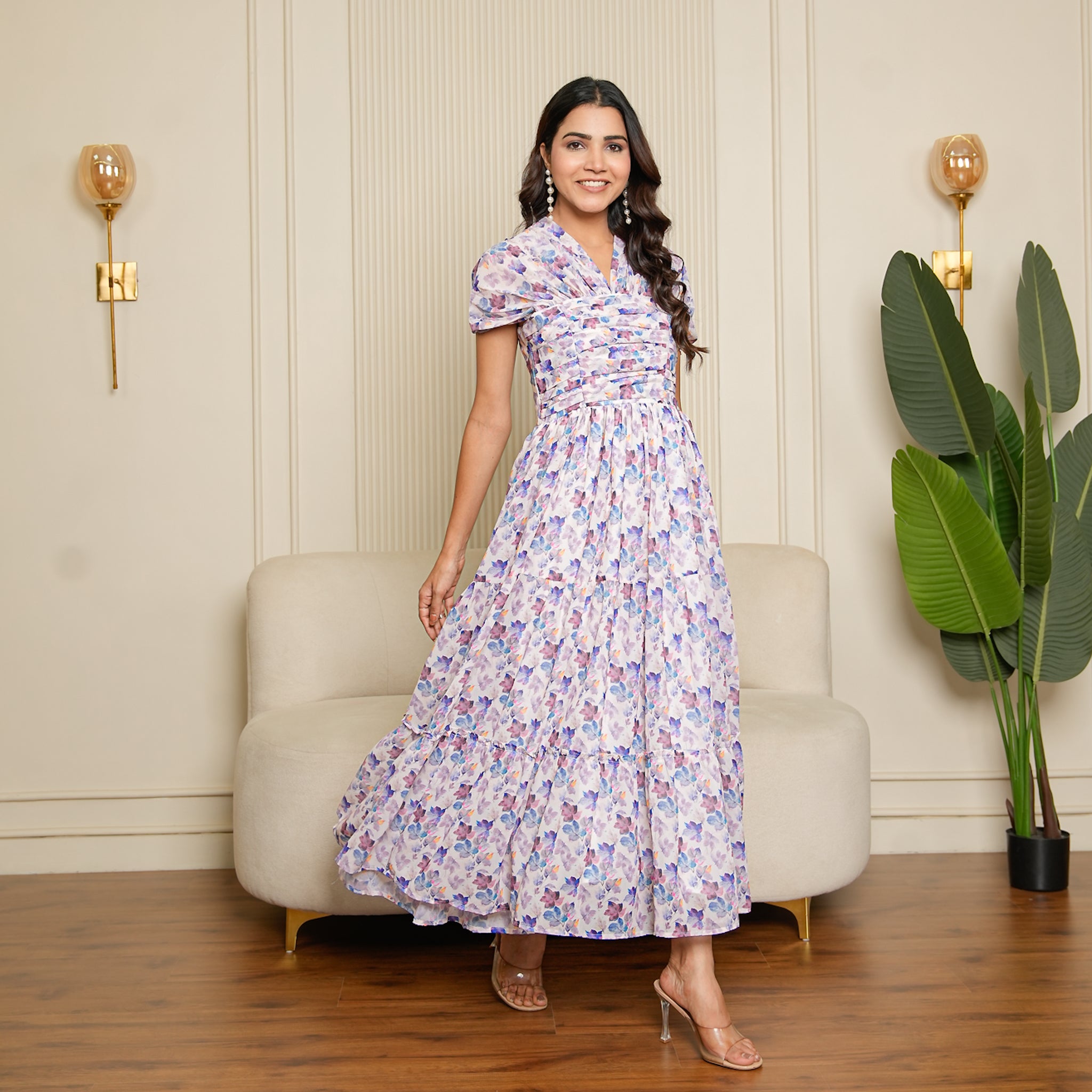 Adair Leafy Nursing Maxi Dress