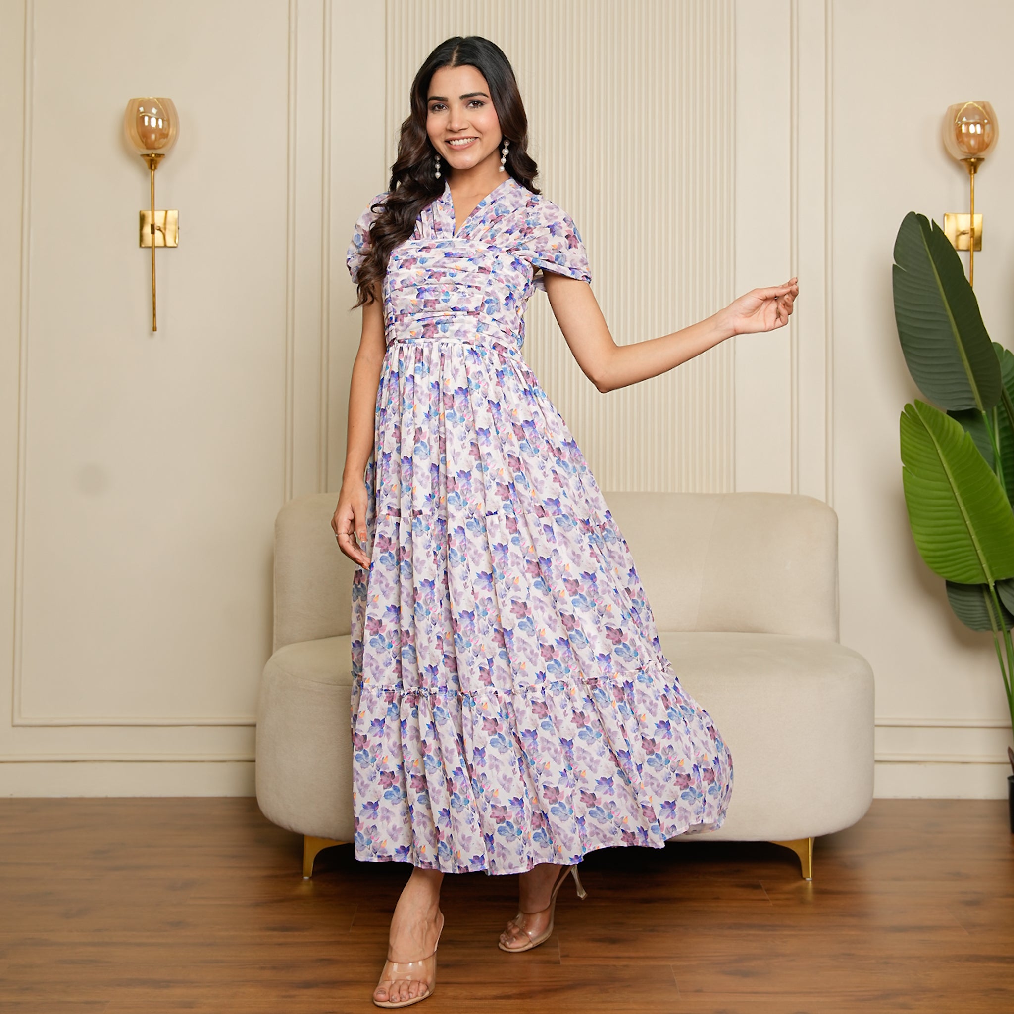 Adair Leafy Nursing Maxi Dress