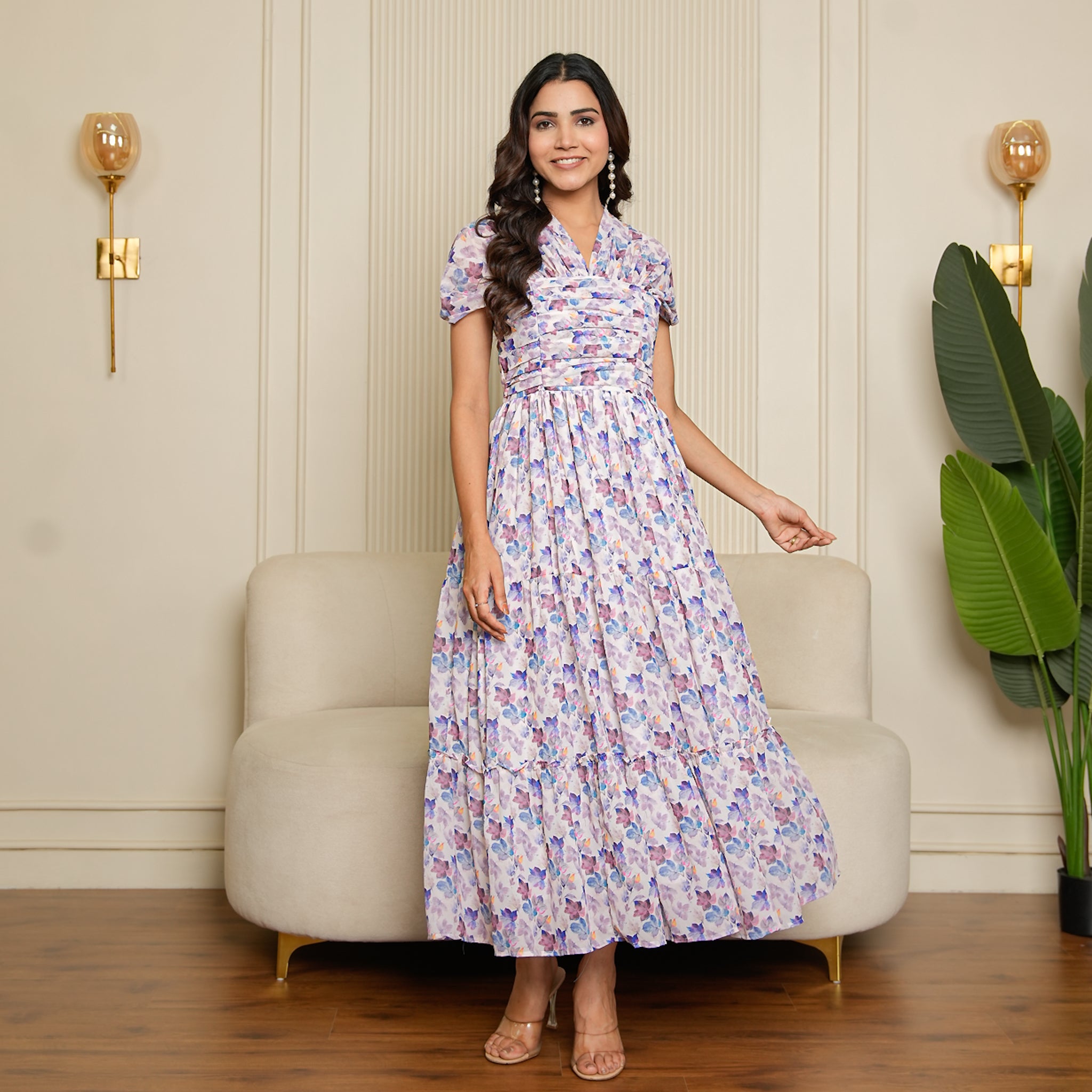 Adair Leafy Nursing Maxi Dress
