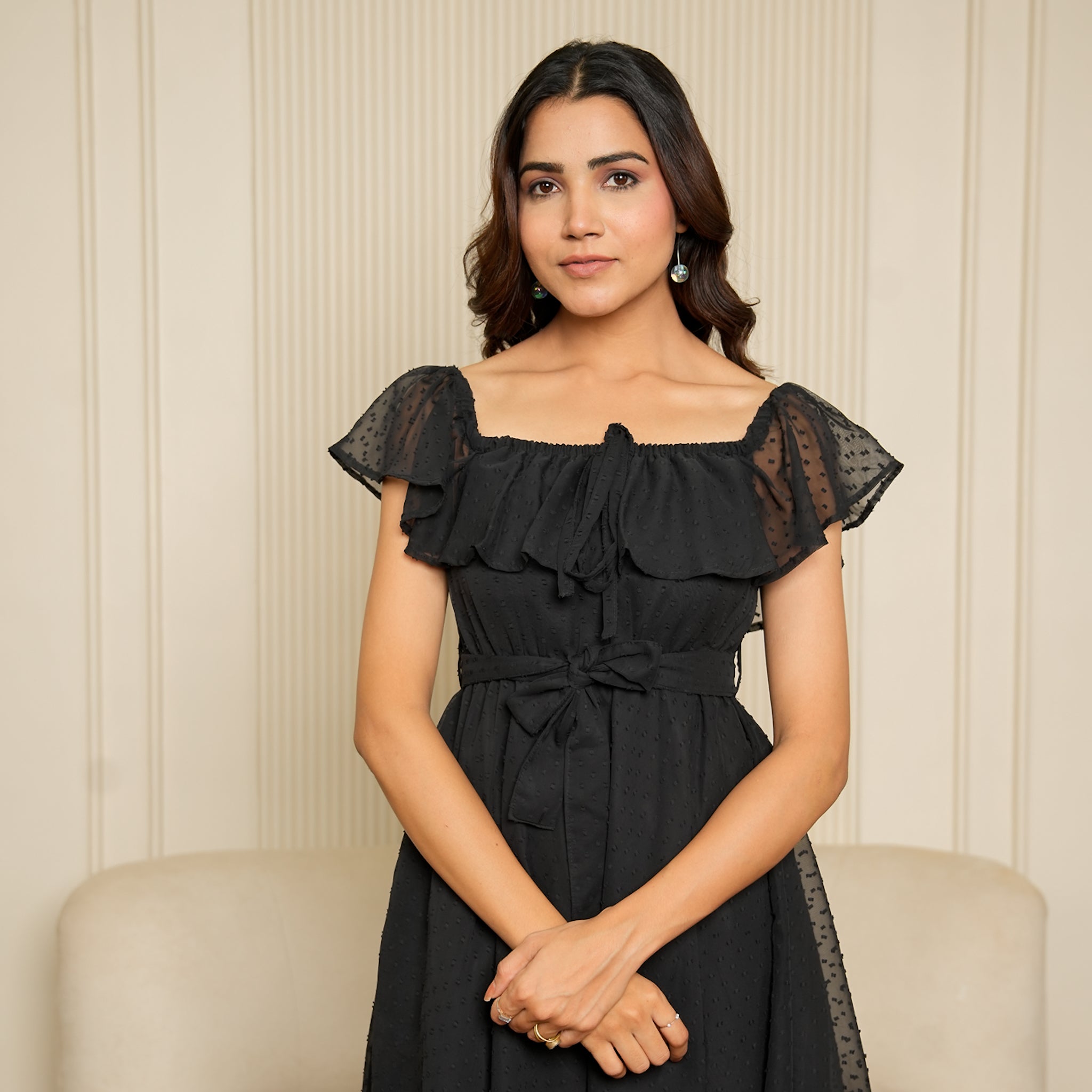 Milena Black Short Dress