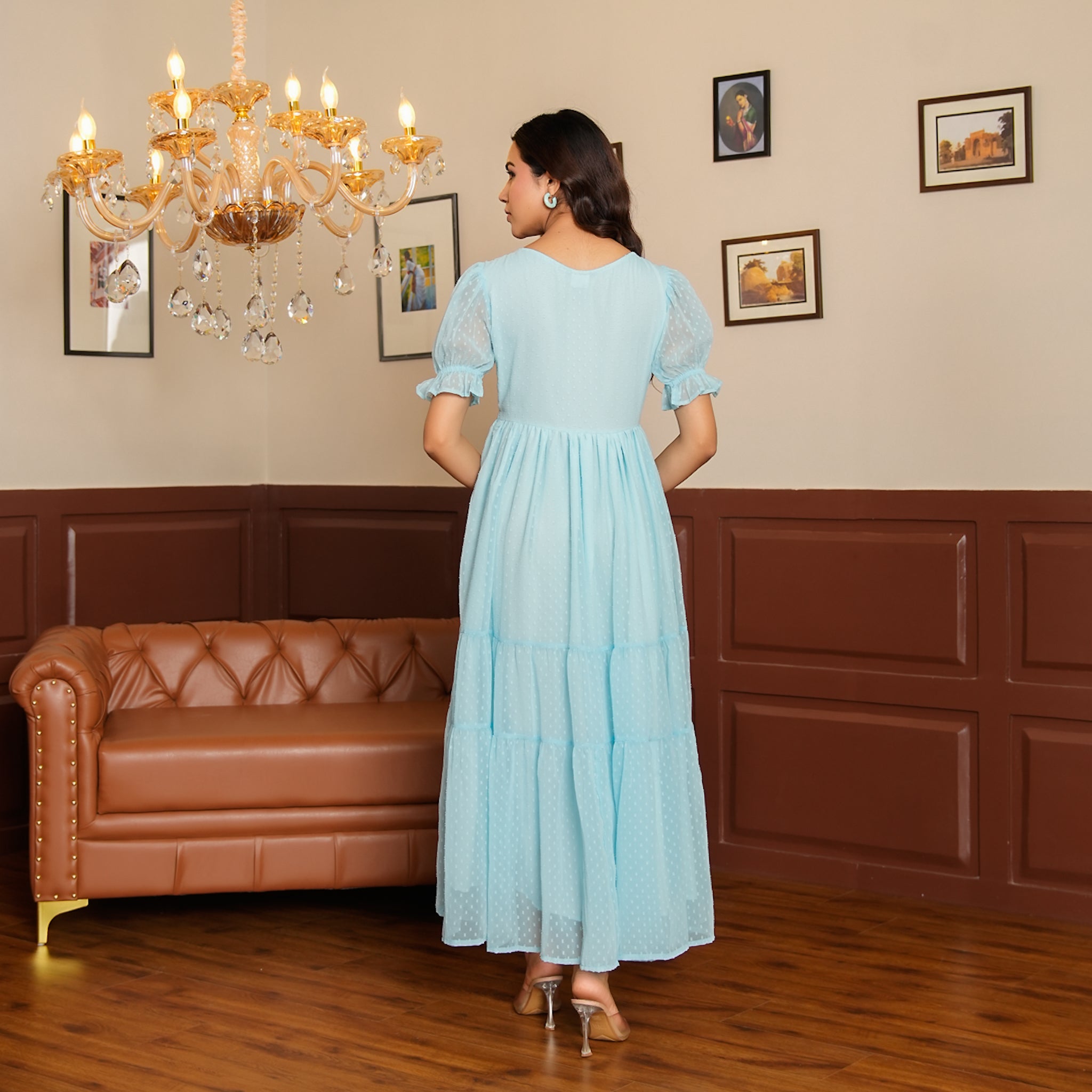 Riley Sky Blue Nursing Maxi Dress