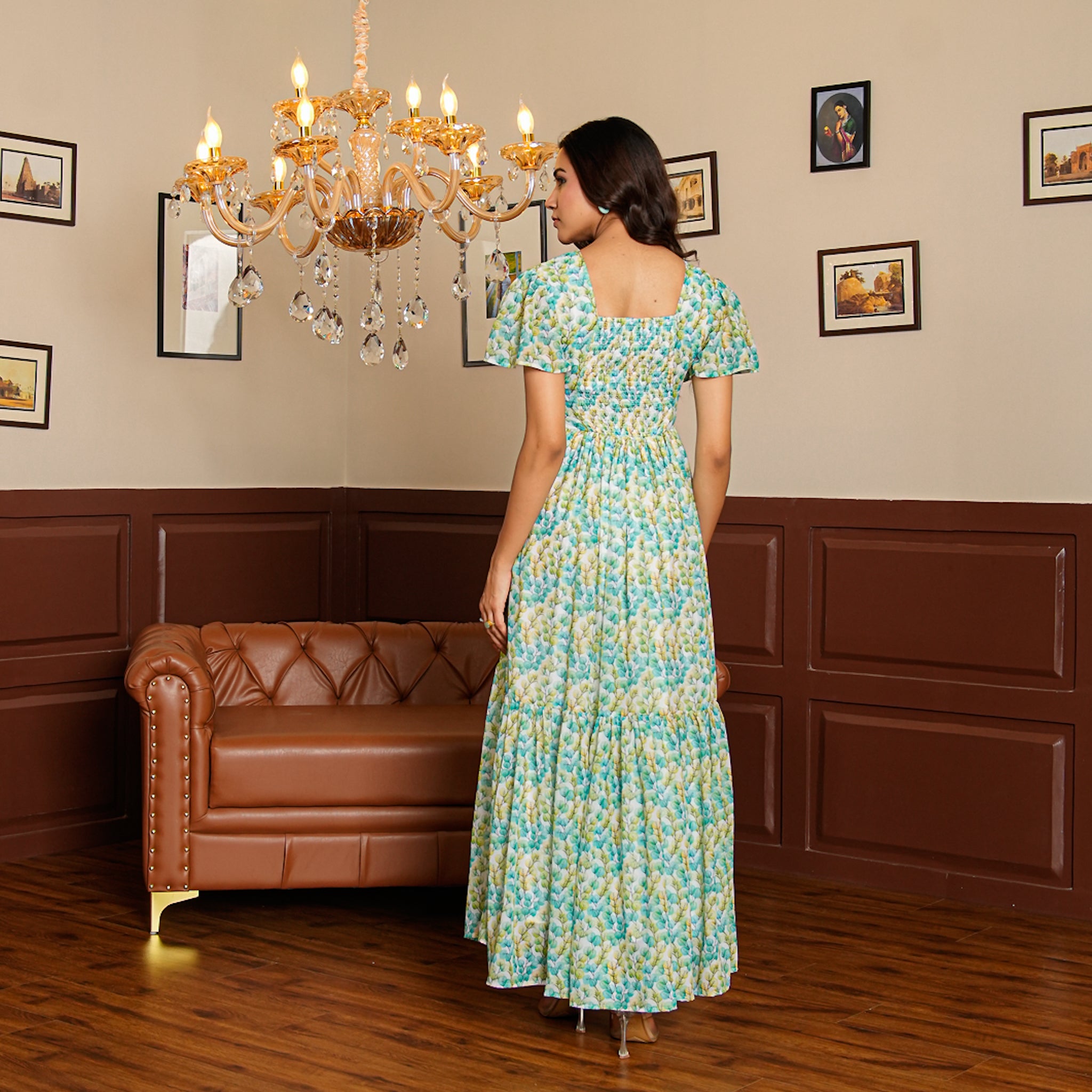 Ashley Leafy Nursing Maxi Dress