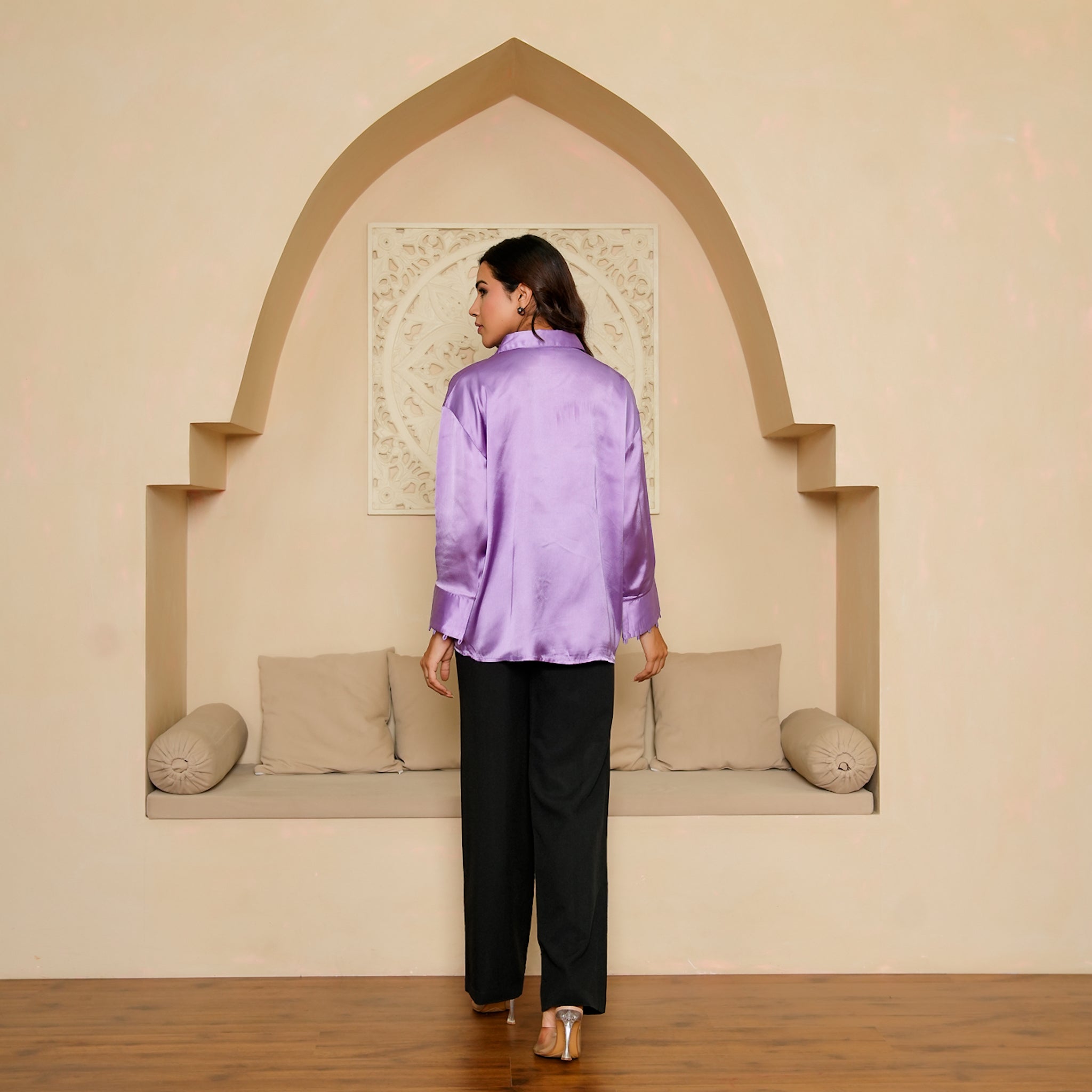 Margarita Lavender Satin Shirt