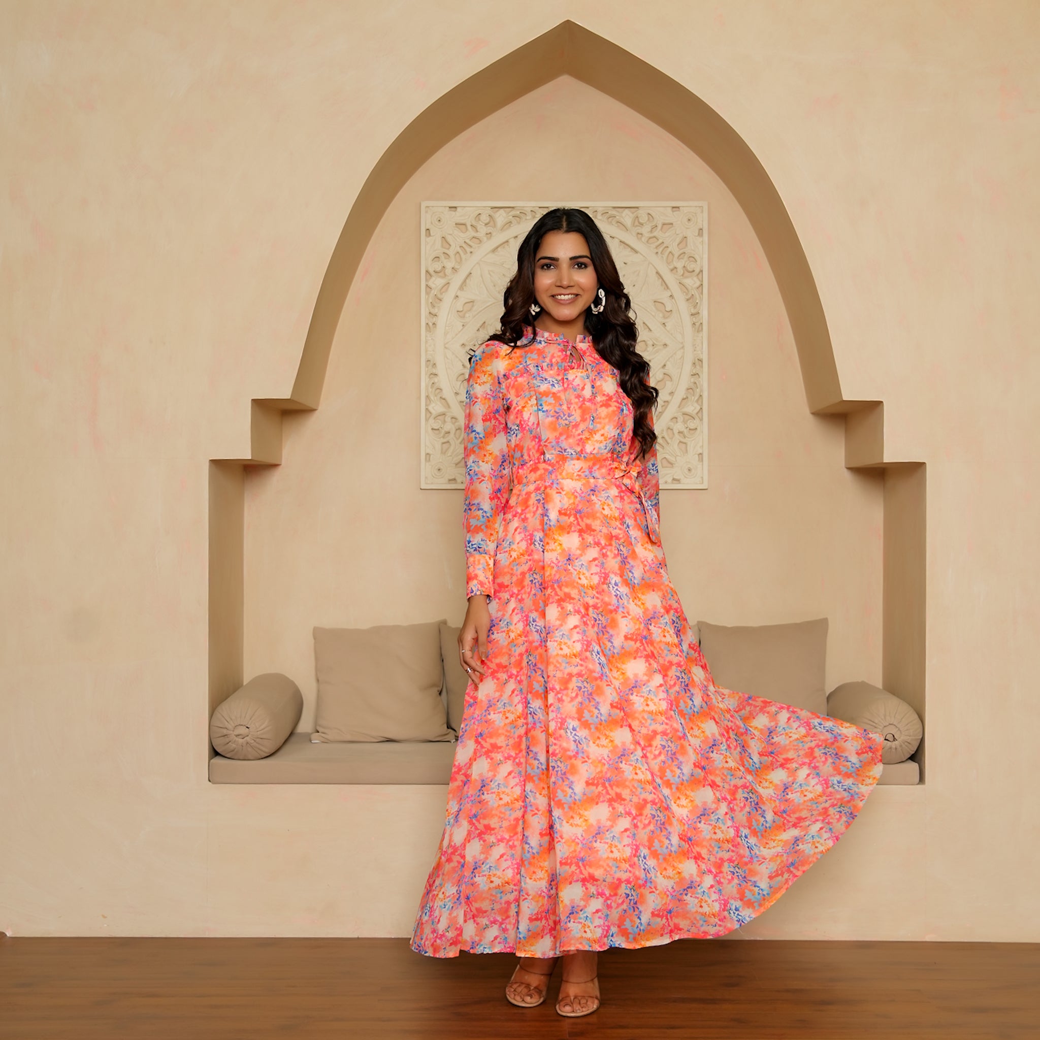 Fia Multicolor Nursing Maxi Dress