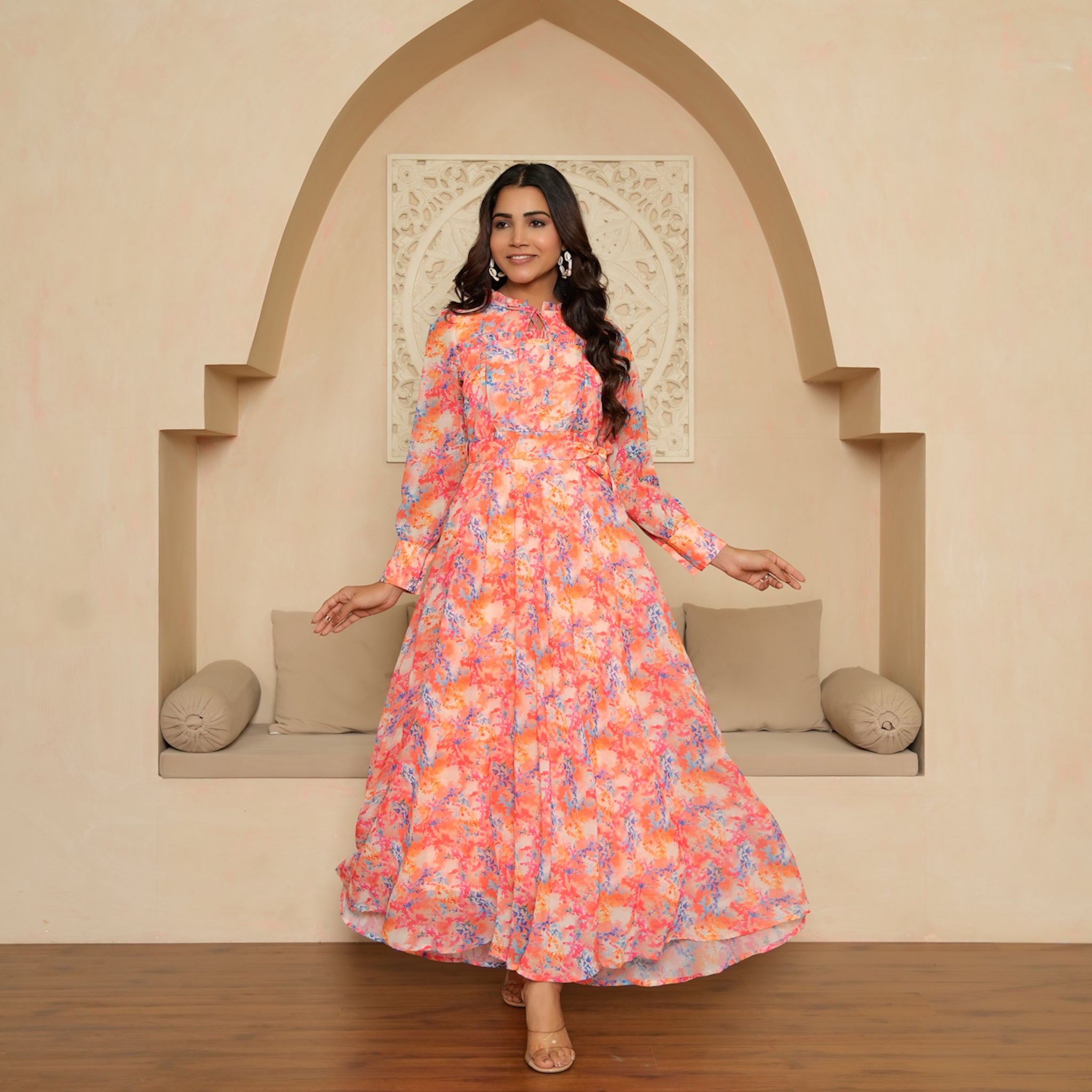 Fia Multicolor Nursing Maxi Dress