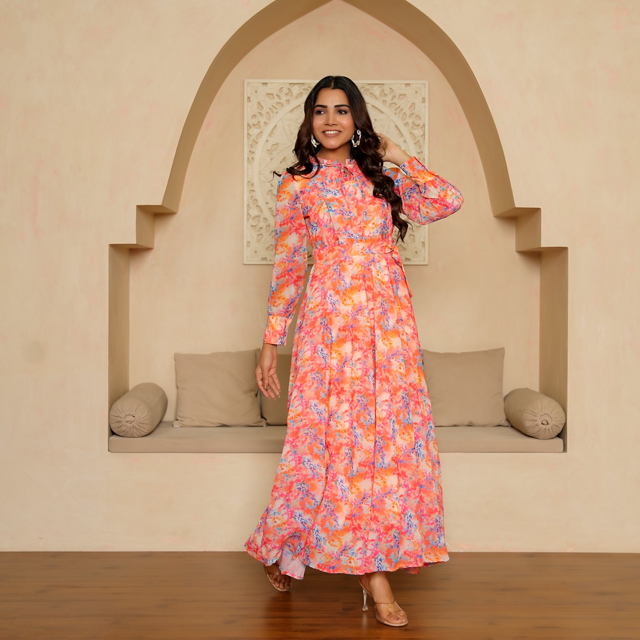 Fia Multicolor Nursing Maxi Dress