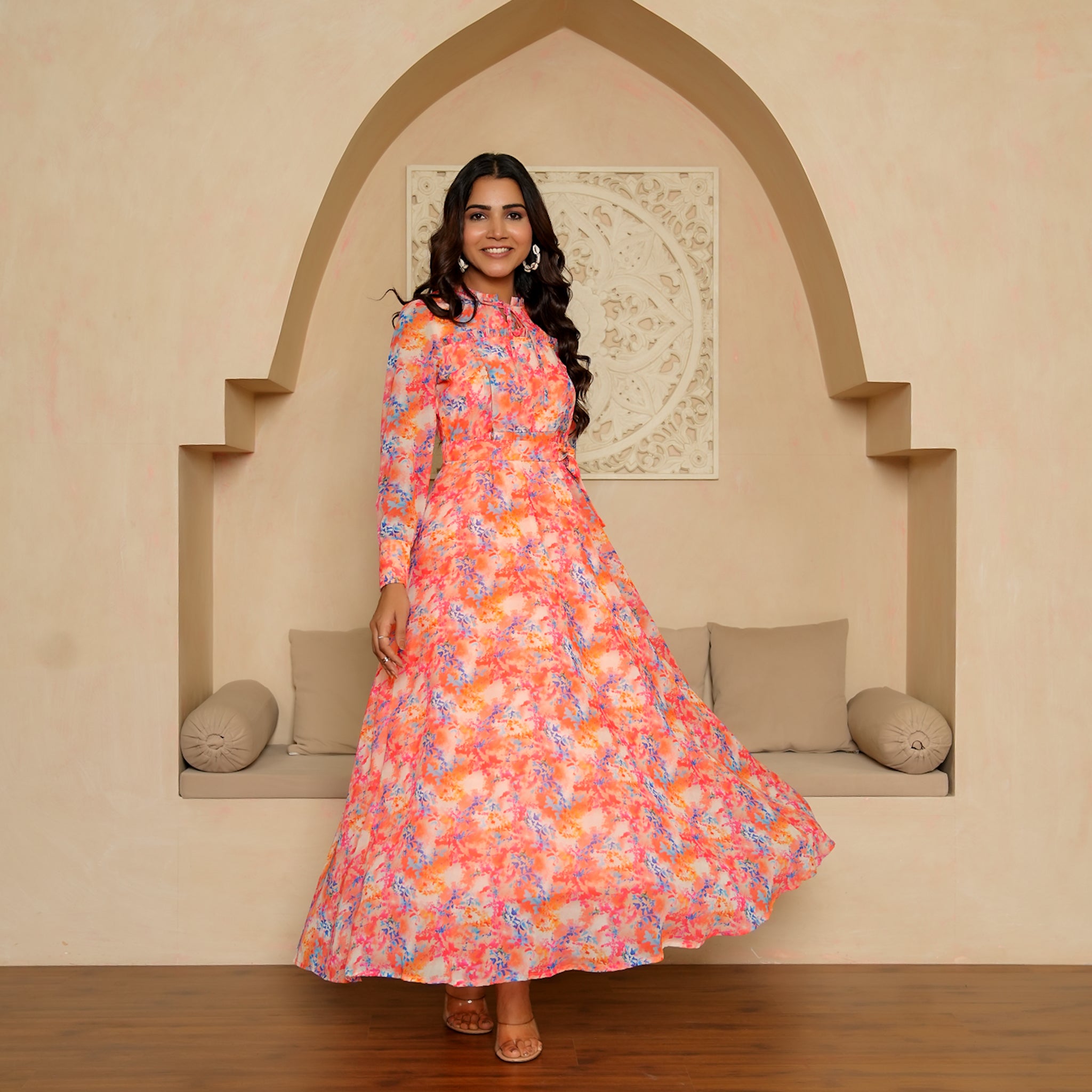 Fia Multicolor Nursing Maxi Dress