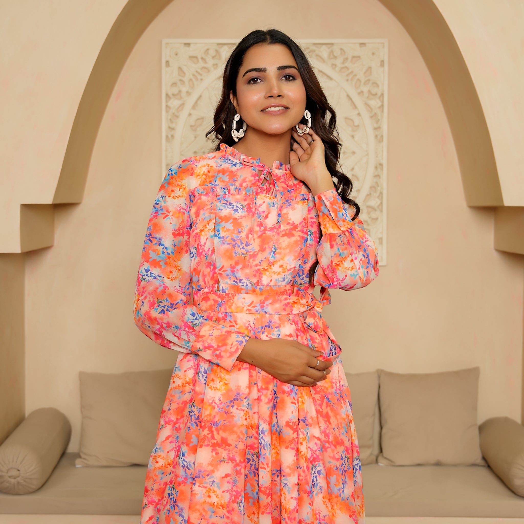 Fia Multicolor Nursing Maxi Dress