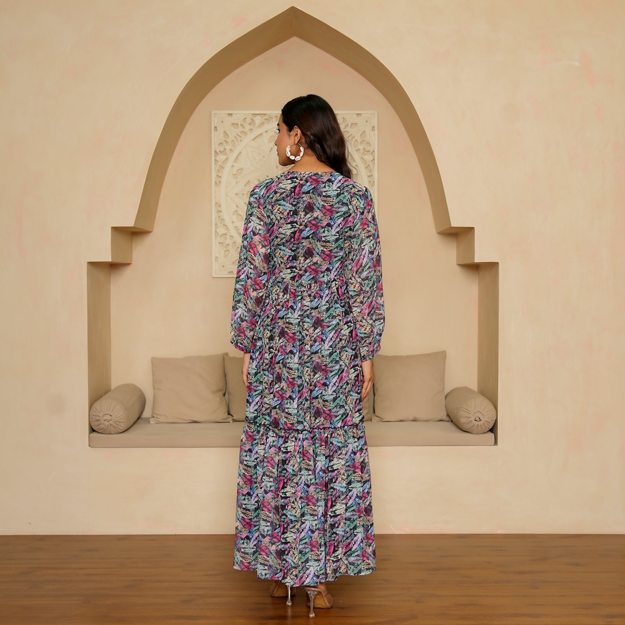 Martinez Leafy Nursing Maxi Dress