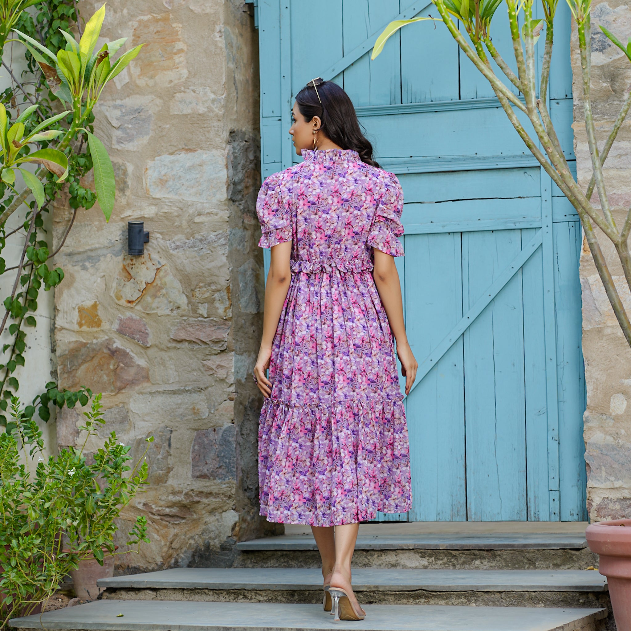 Joelle Lilac Floral Maxi Dress
