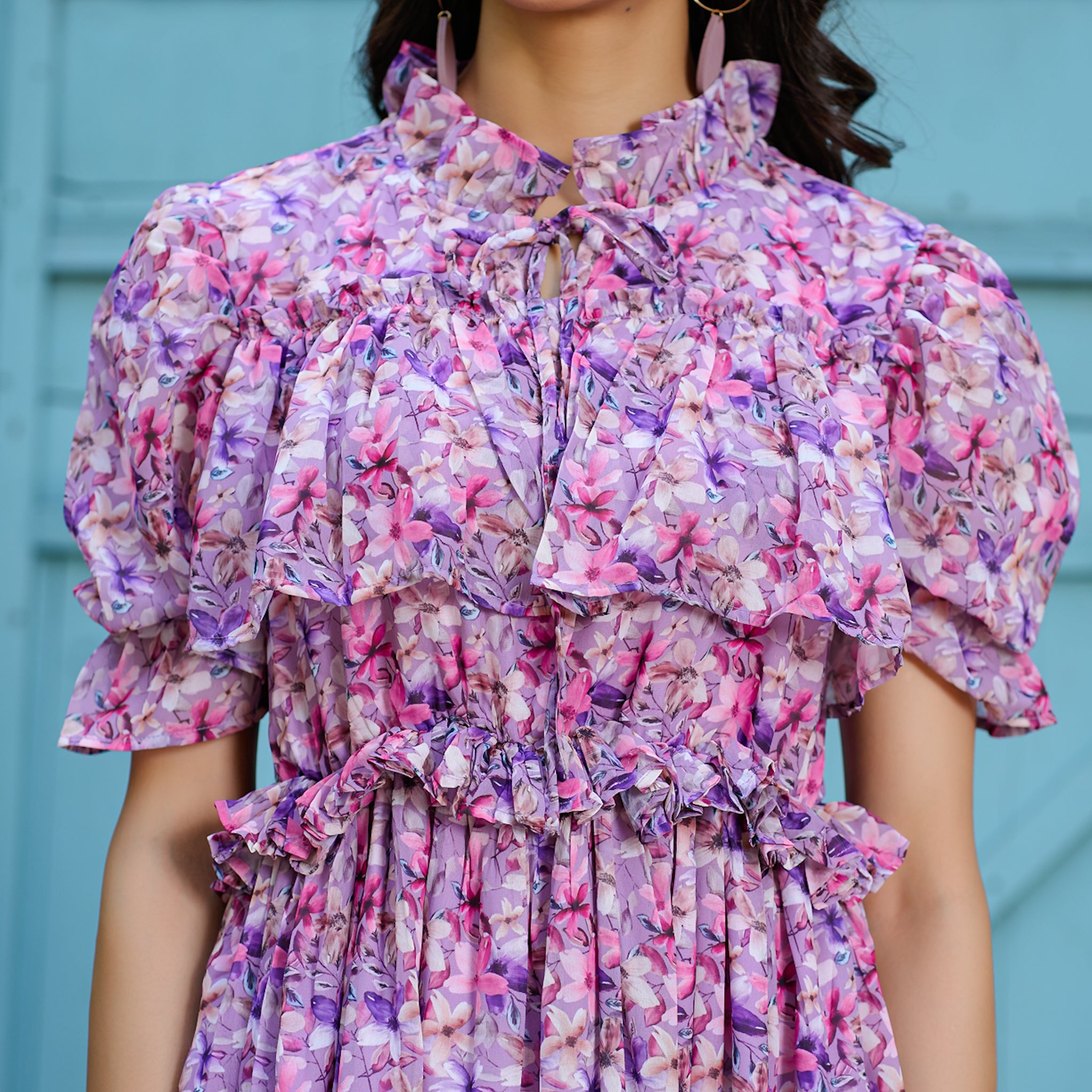 Joelle Lilac Floral Maxi Dress