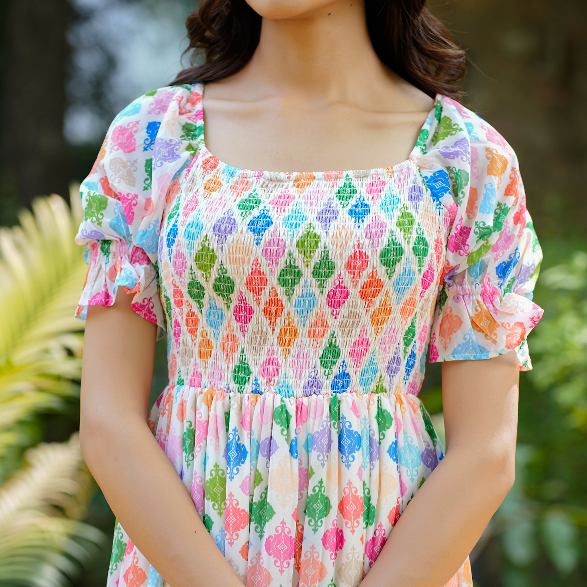 Elyna Multicolor Flared Maxi Dress