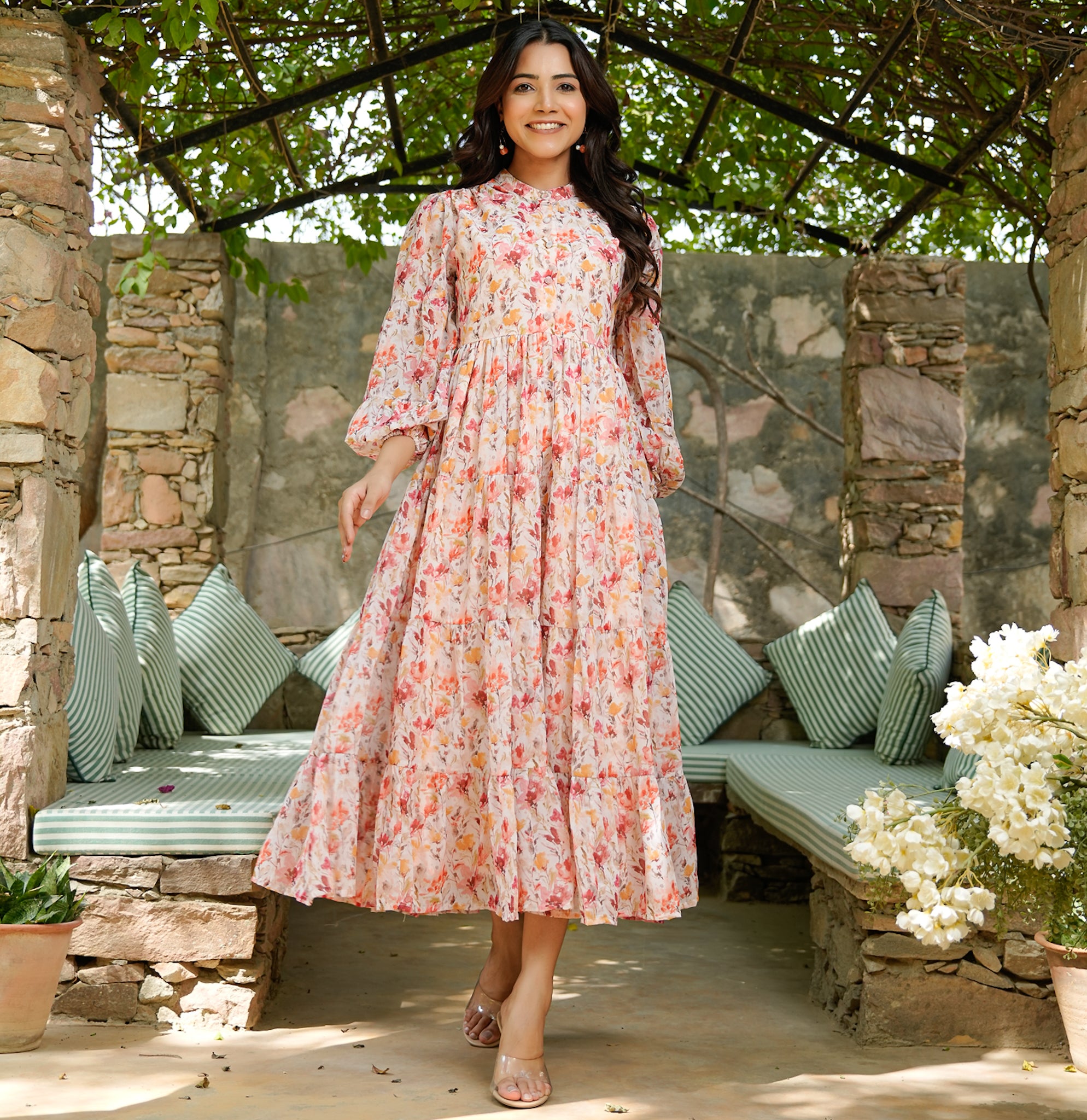 Elise Multicolor Floral Maxi Dress