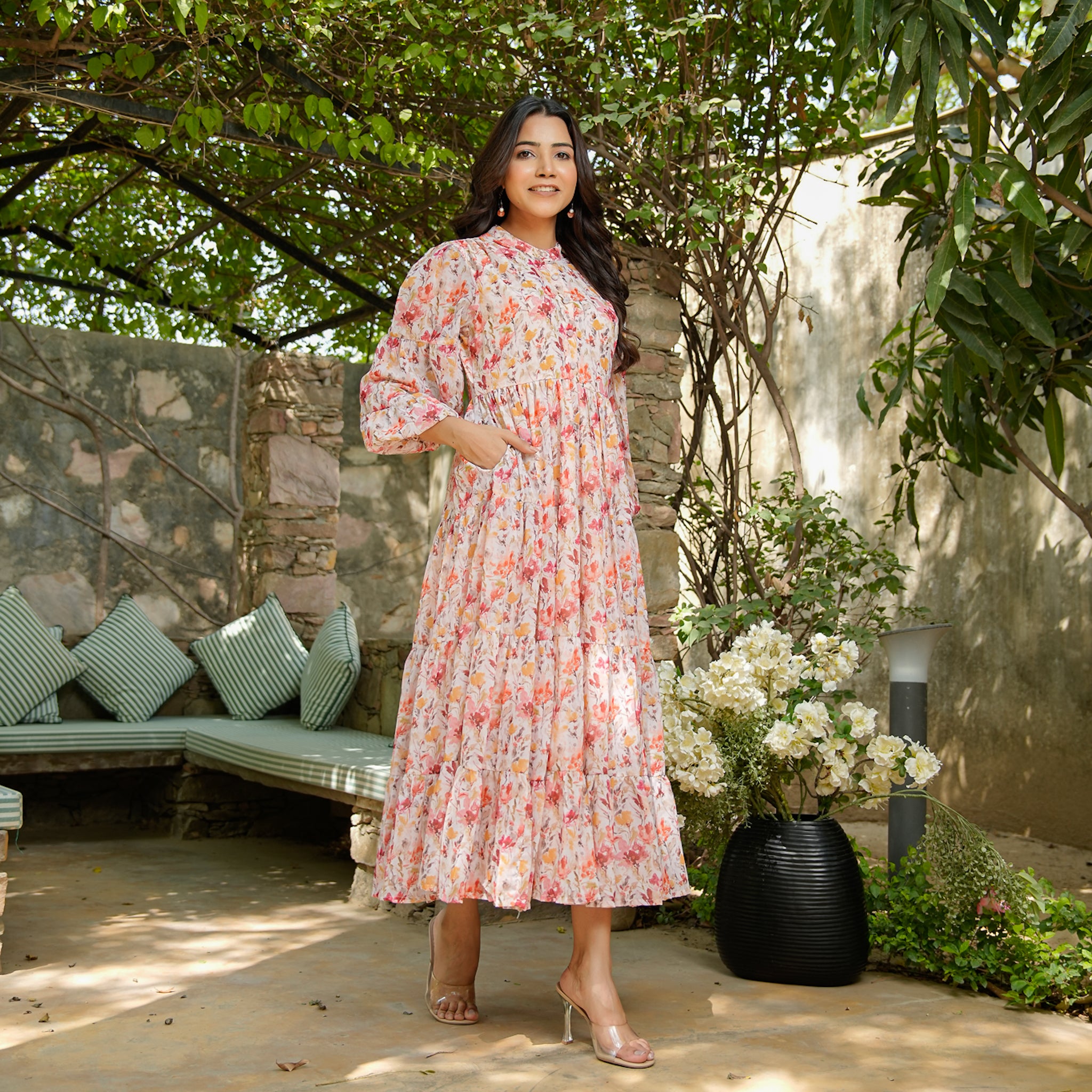 Elise Multicolor Floral Maxi Dress