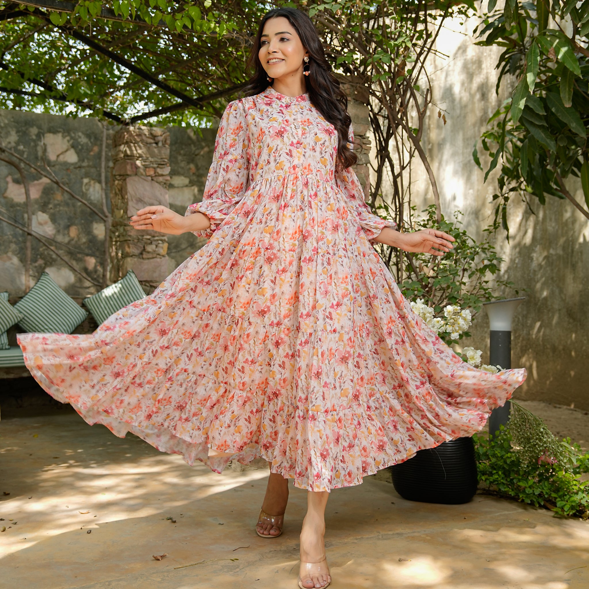 Elise Multicolor Floral Maxi Dress