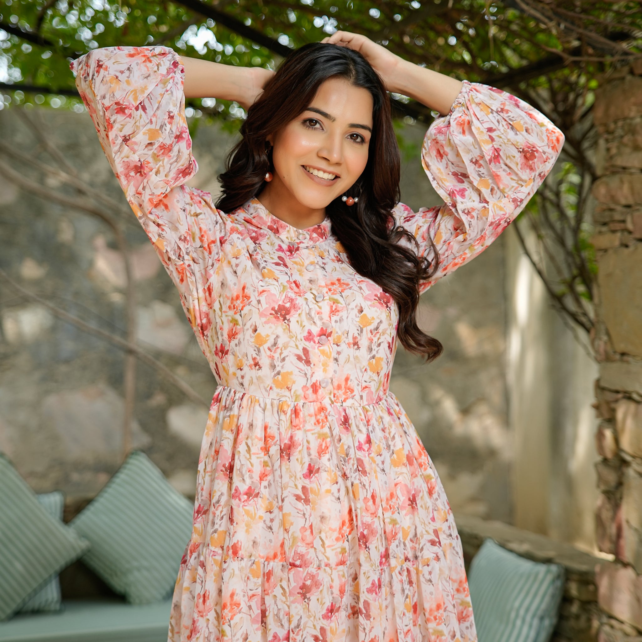 Elise Multicolor Floral Maxi Dress