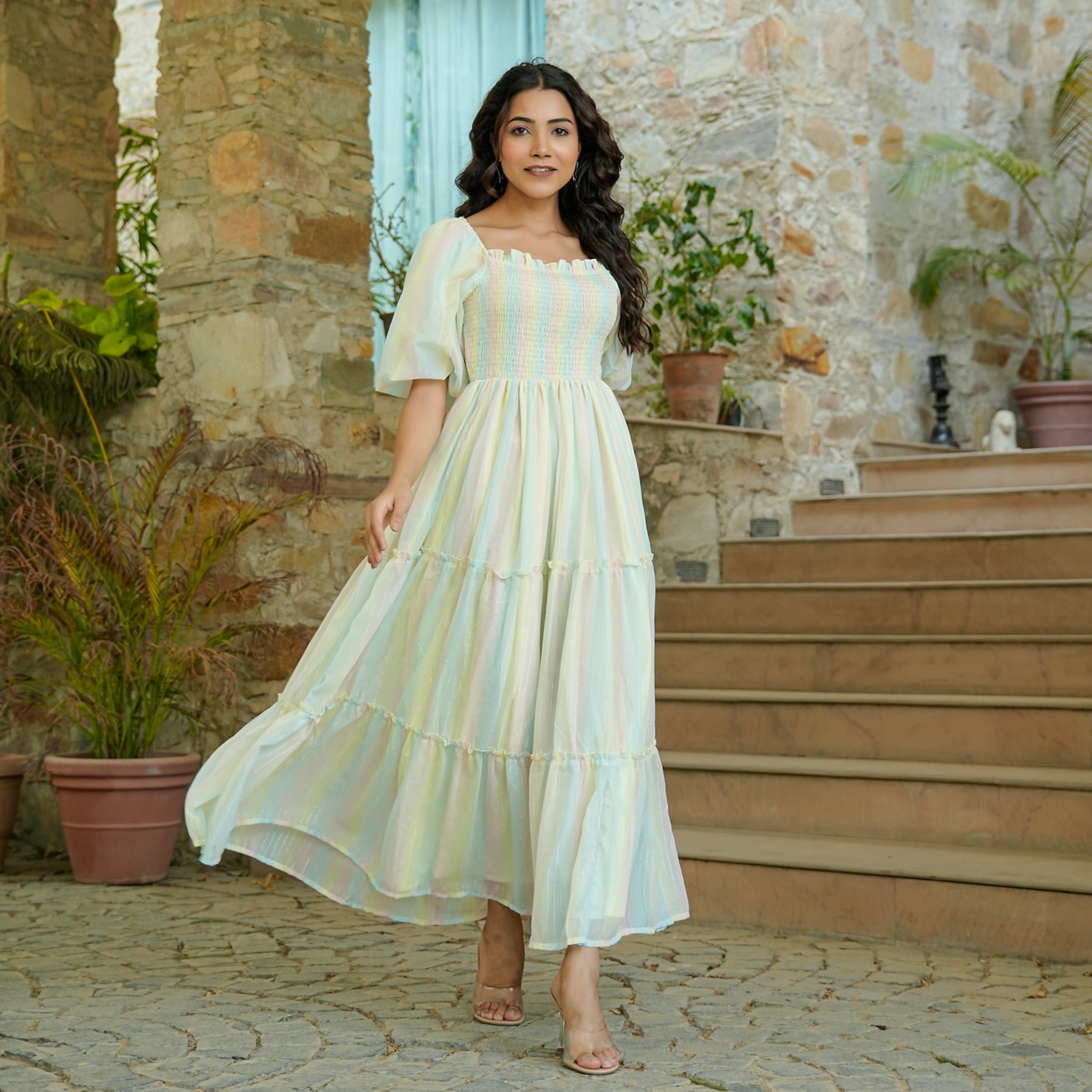 Regina Multicolor Flared Maxi Dress