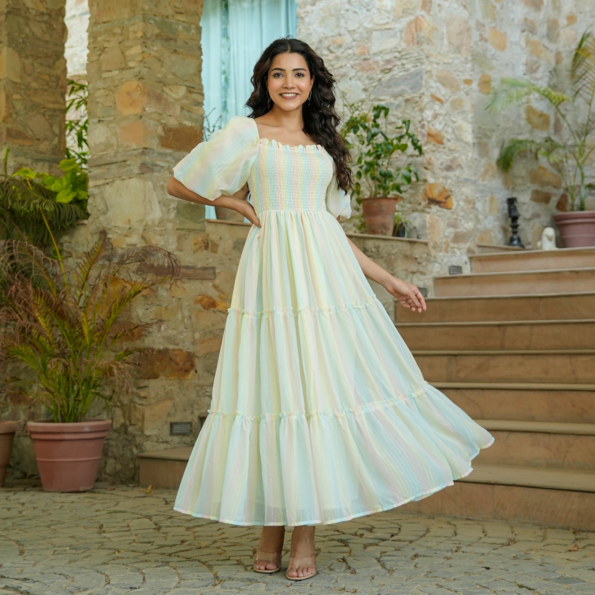 Regina Multicolor Flared Maxi Dress