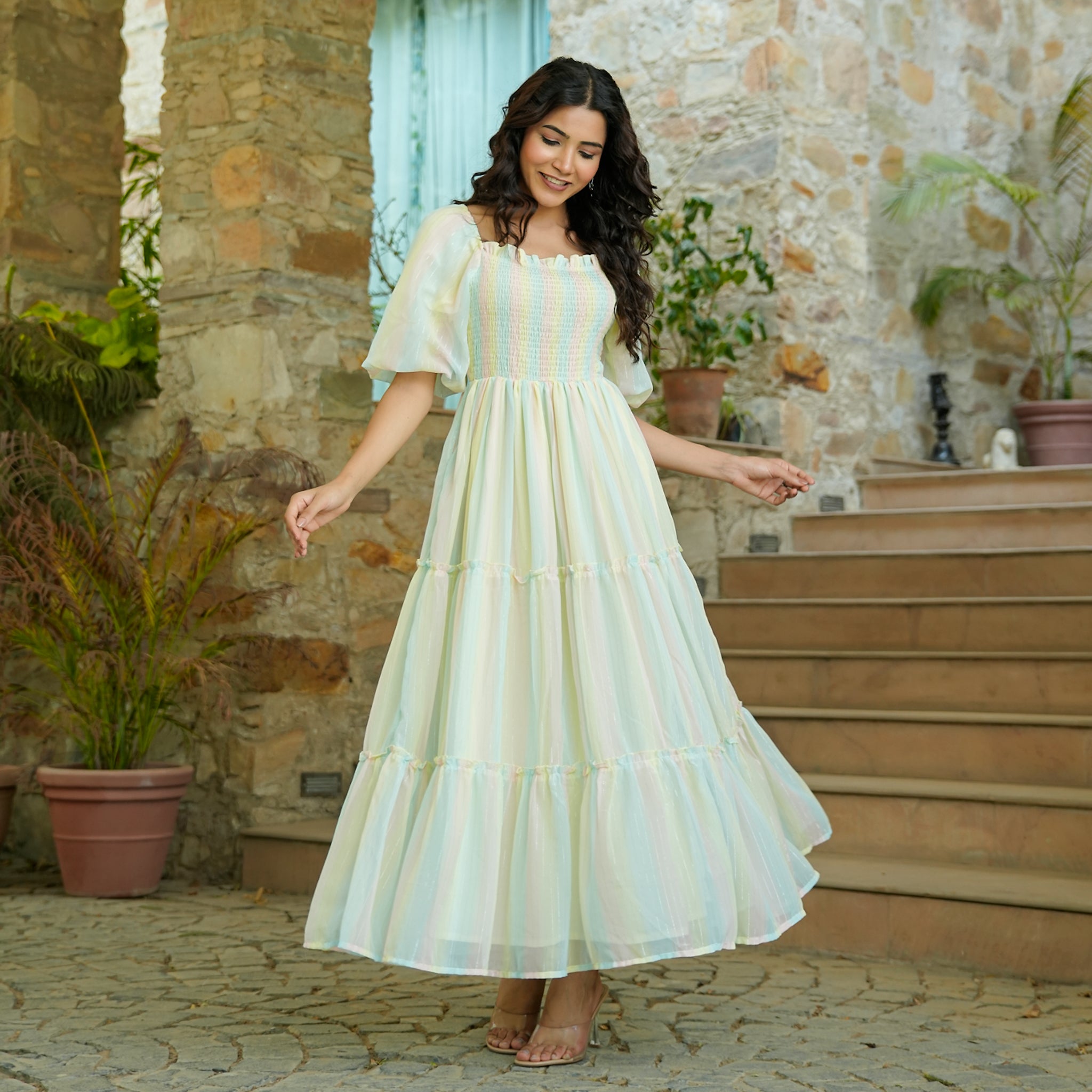 Regina Multicolor Flared Maxi Dress