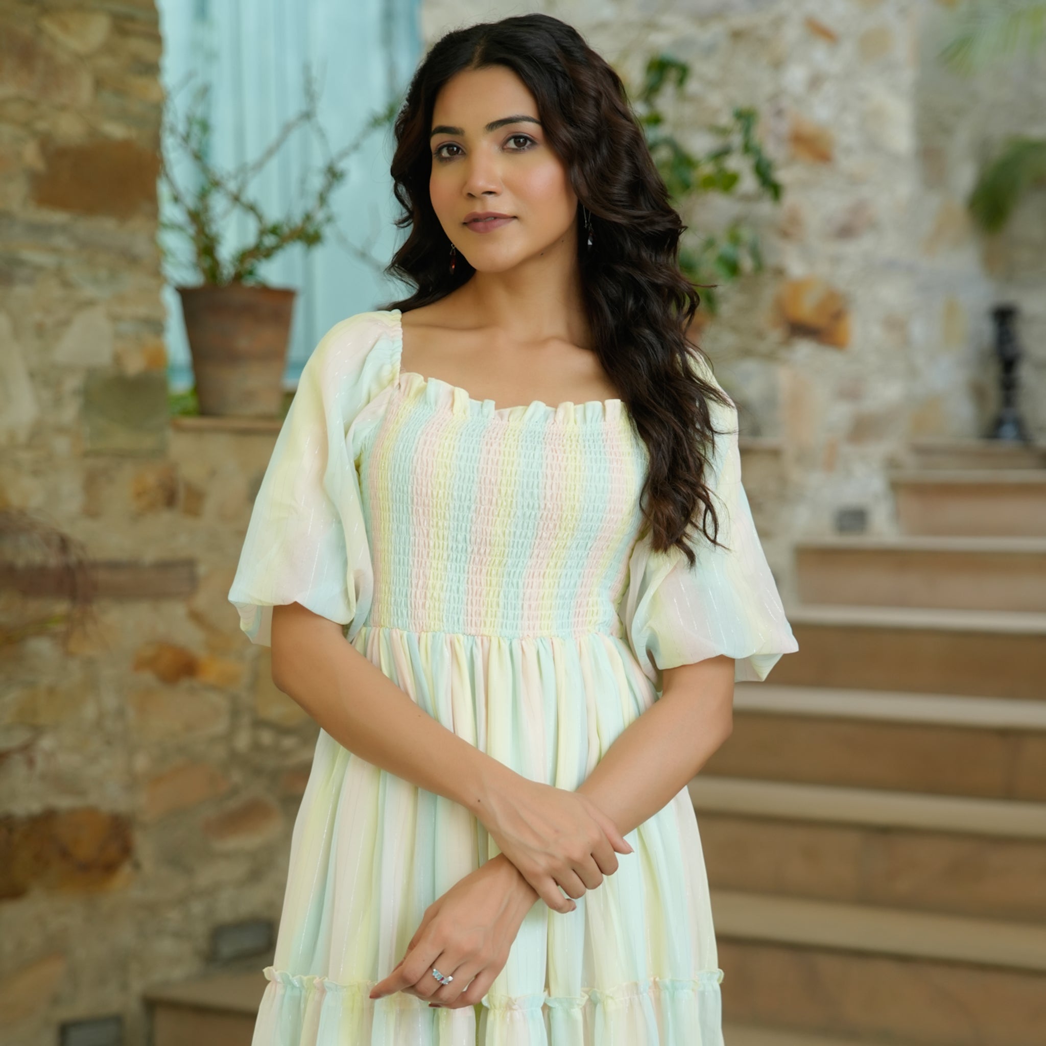 Regina Multicolor Flared Maxi Dress