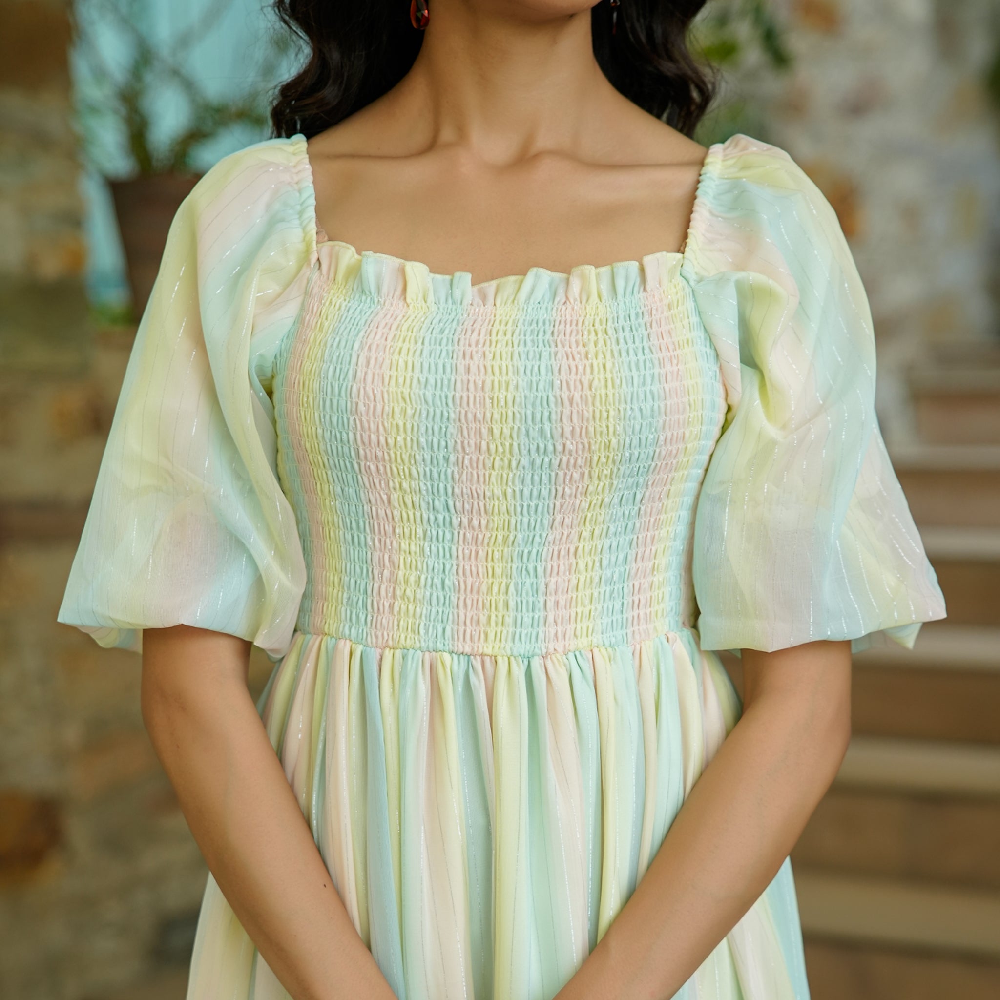 Regina Multicolor Flared Maxi Dress