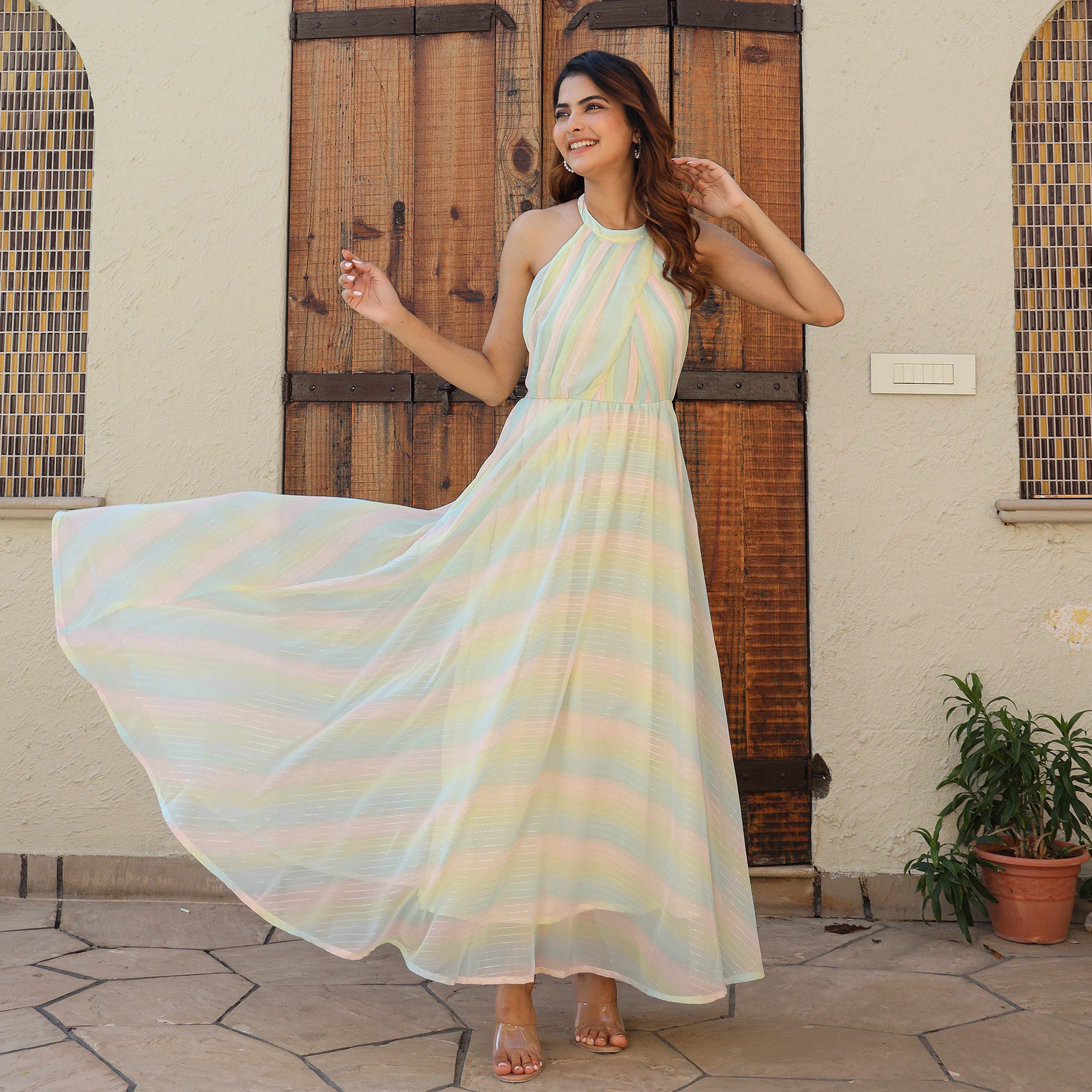 Elvira Rainbow Maxi Dress