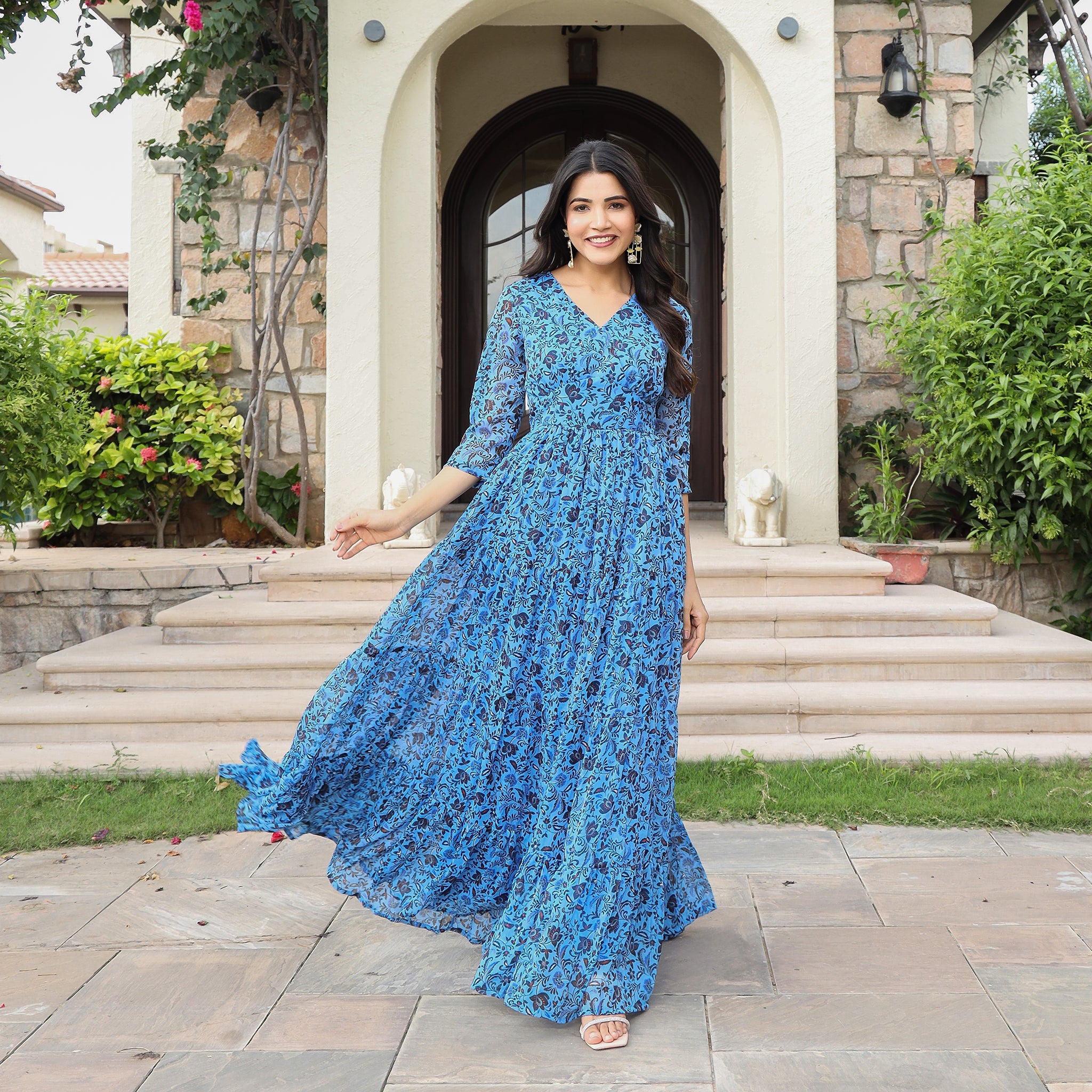 Carol Blue Maxi Dress