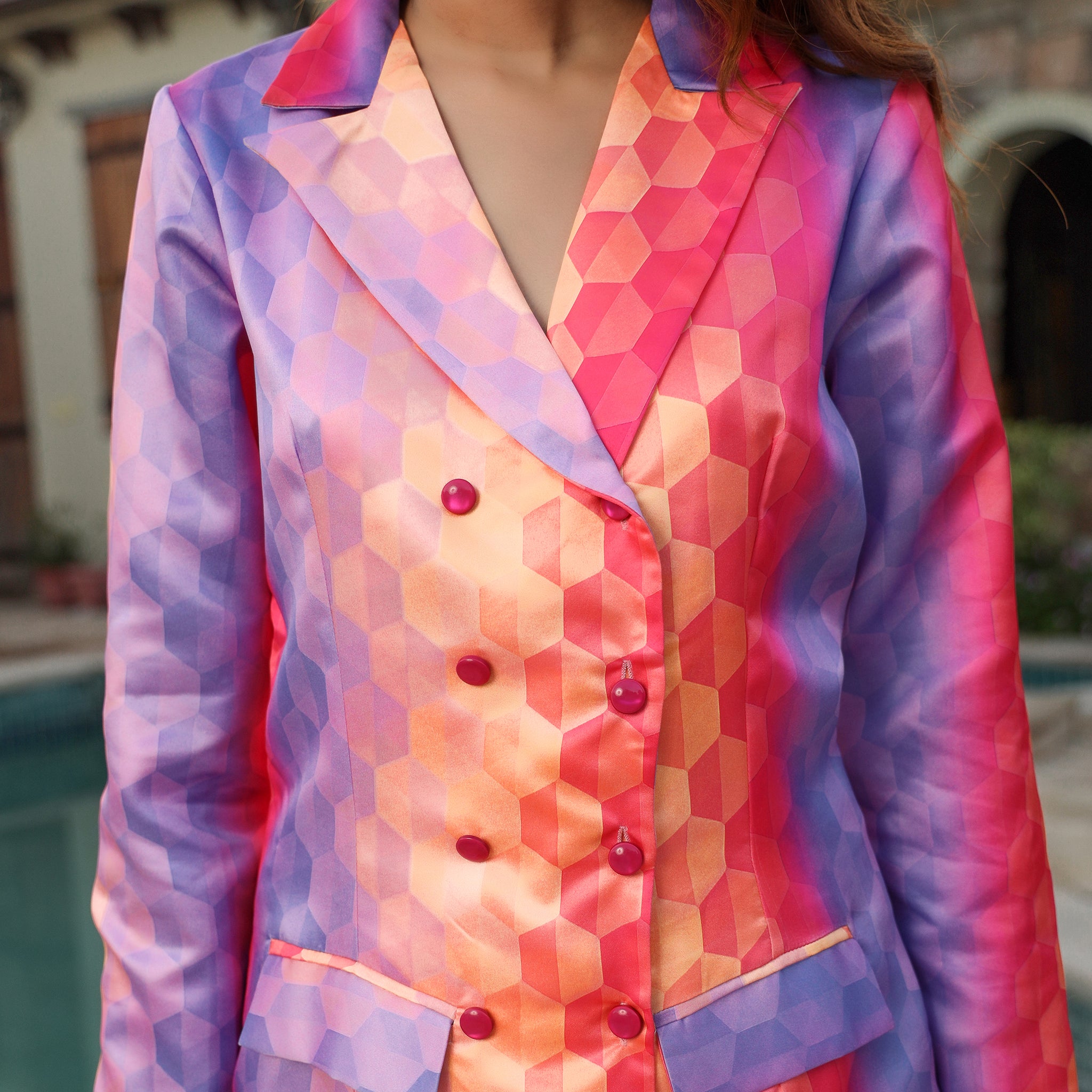 Grazia Multicolor Satin Co-Ord Set